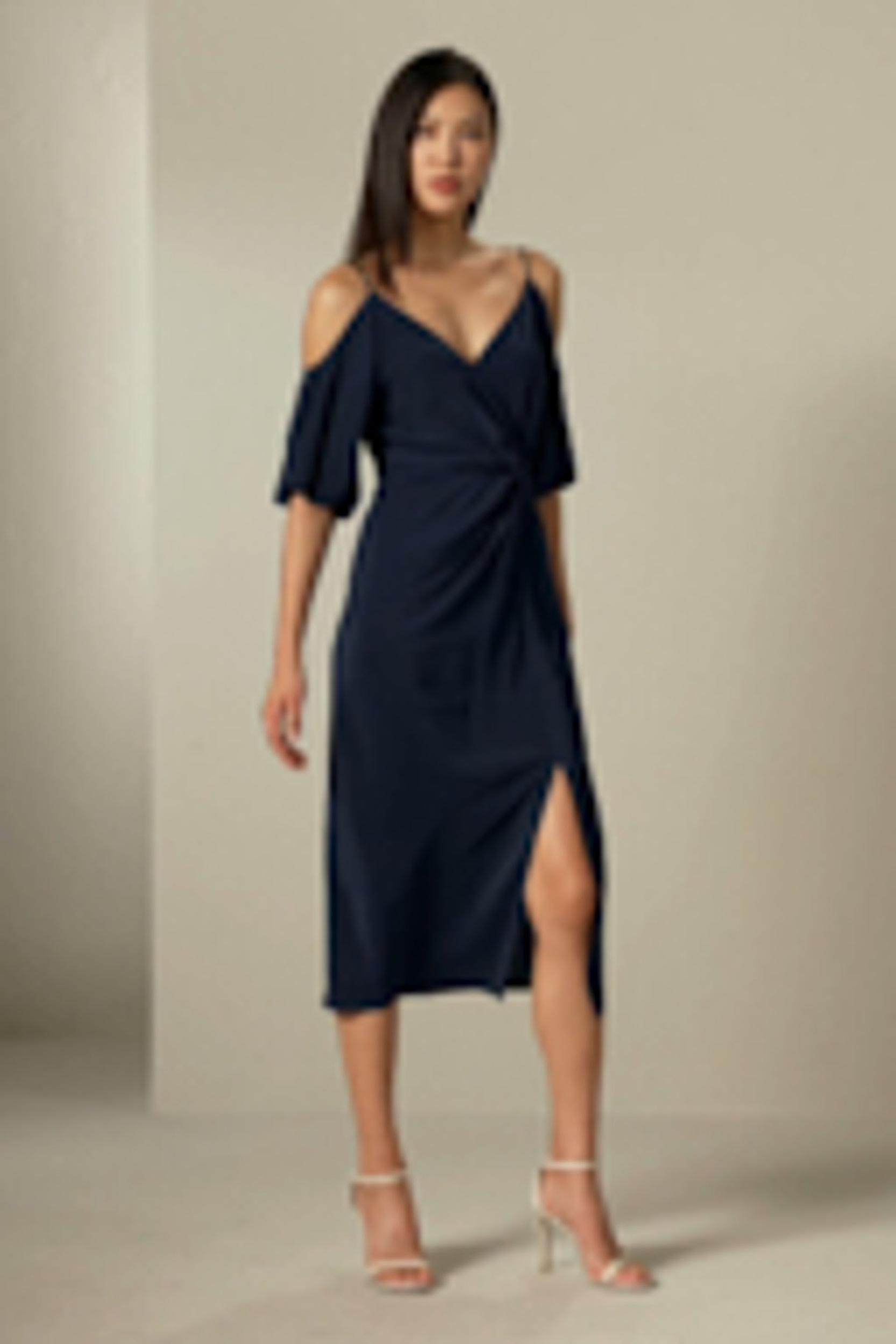 Cold Shoulder Silk Dress Product Image