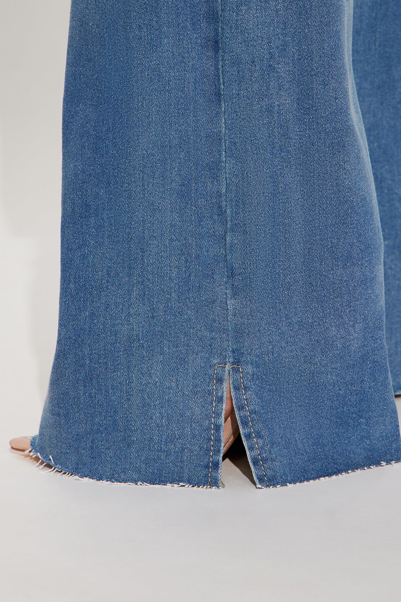 Doubling Down Ripped Flare Jeans - Medium Wash Product Image