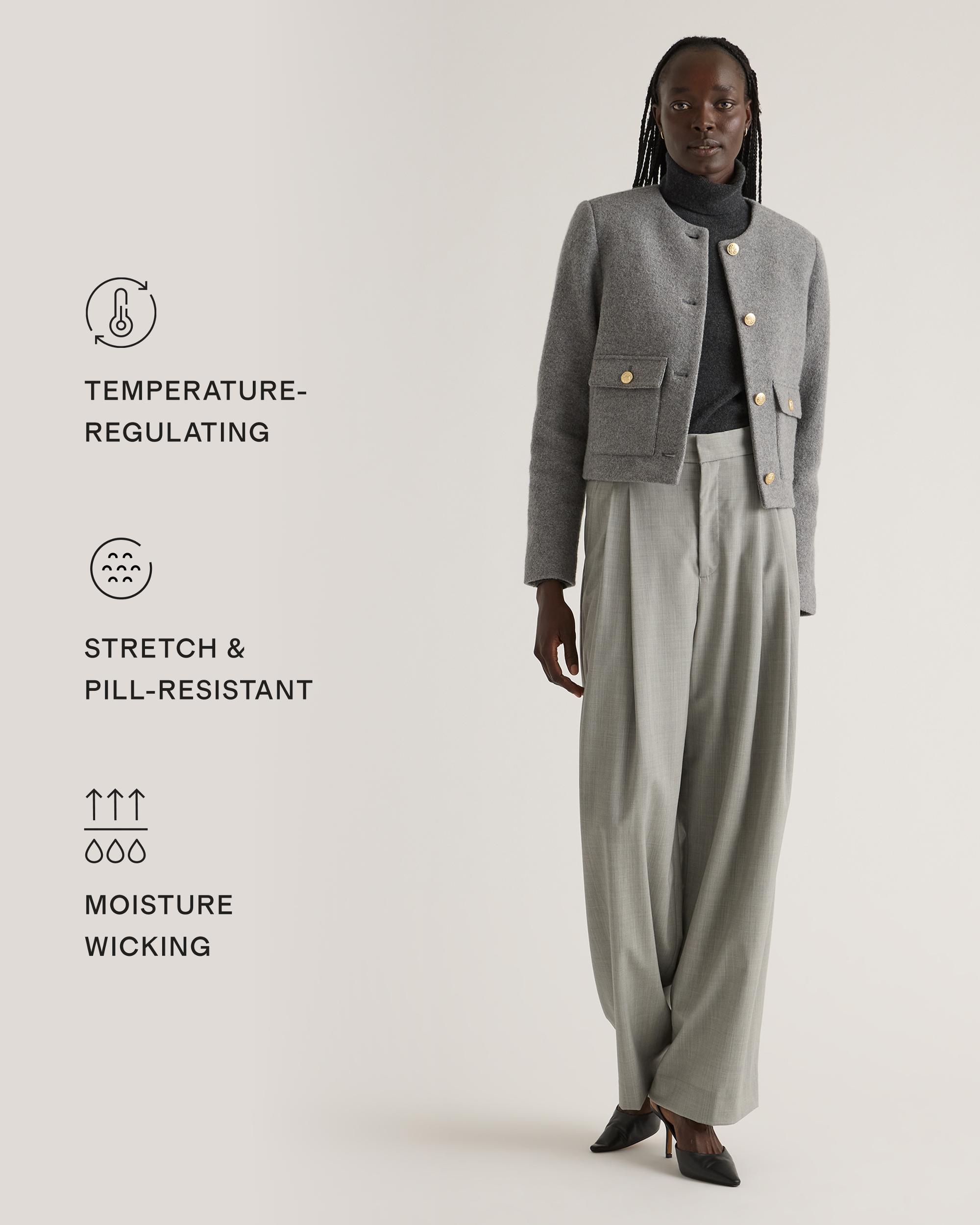 Quince | Women's 100% Merino Wool Collarless Cropped Jacket Product Image