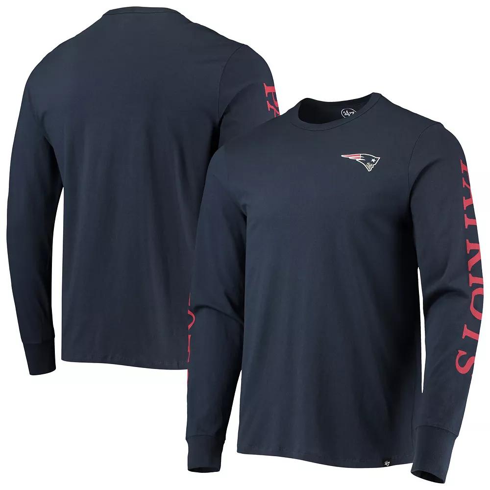 Men's '47 Navy New England Patriots Franklin Long Sleeve T-Shirt, Size: 2XL, Blue Product Image