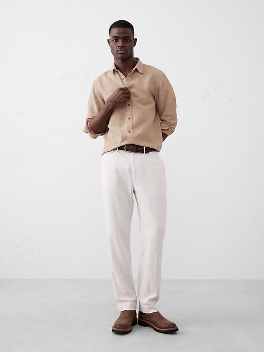 Slim Linen-Blend Shirt Product Image