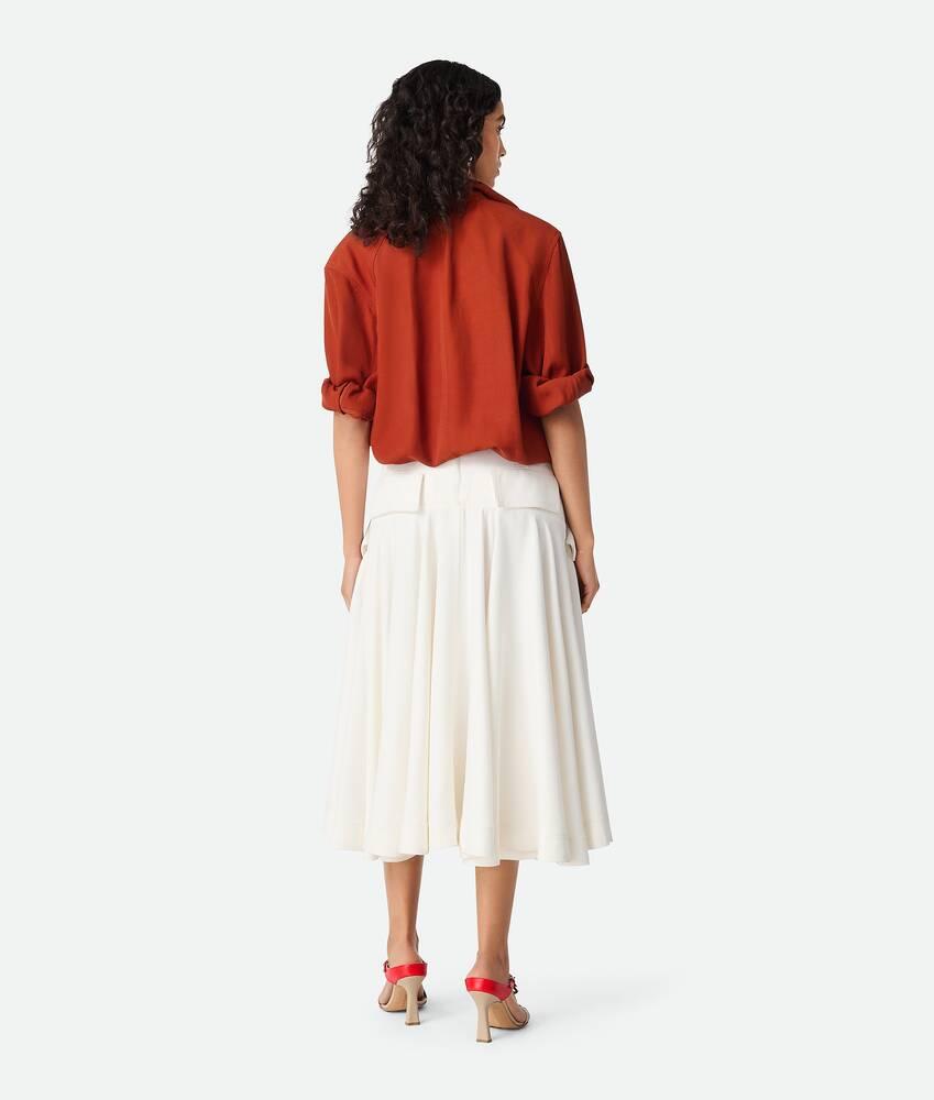 Women's Viscose Pleated Skirt in Chalk Product Image