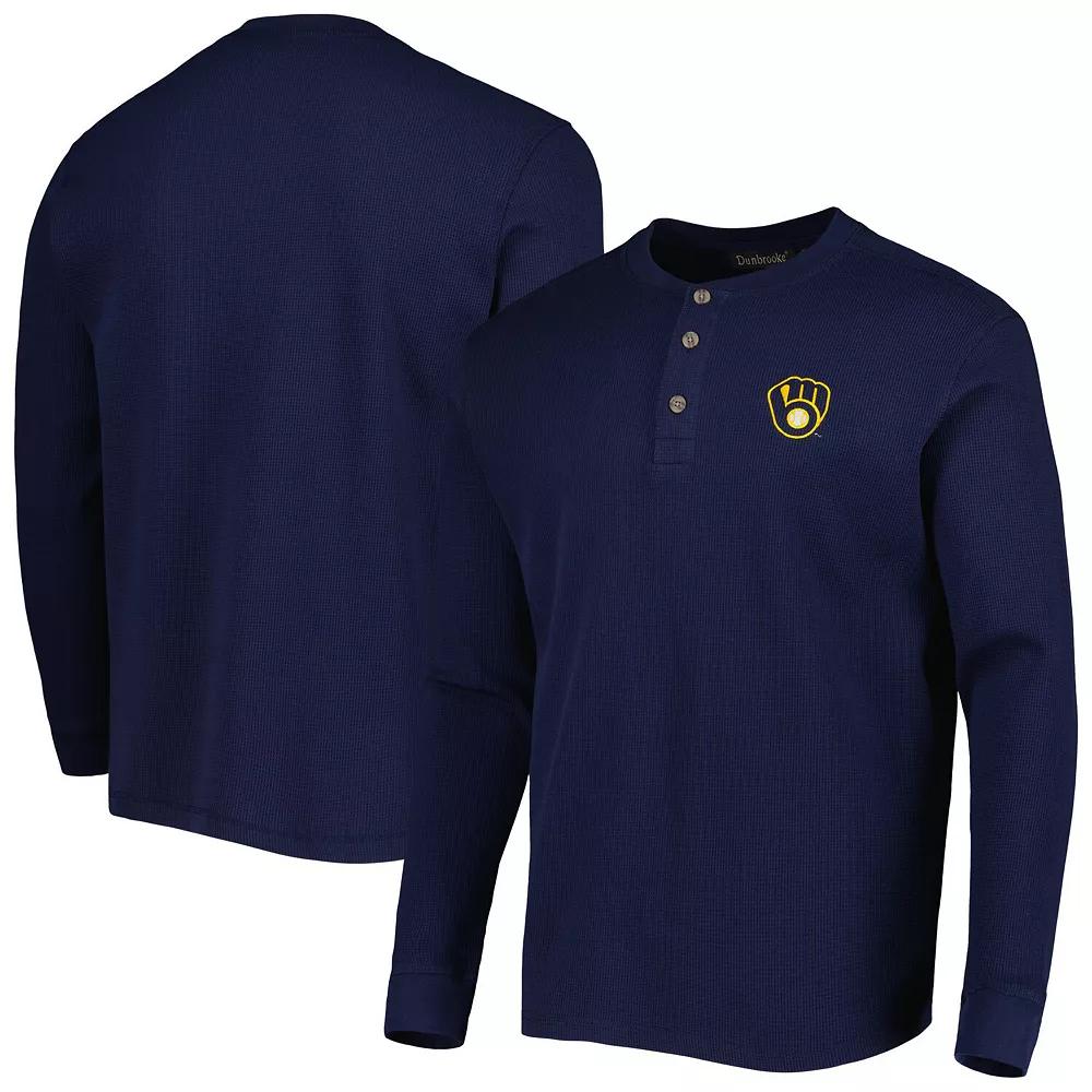 Men's Dunbrooke Milwaukee Brewers Navy Maverick Long Sleeve T-Shirt,  Product Image
