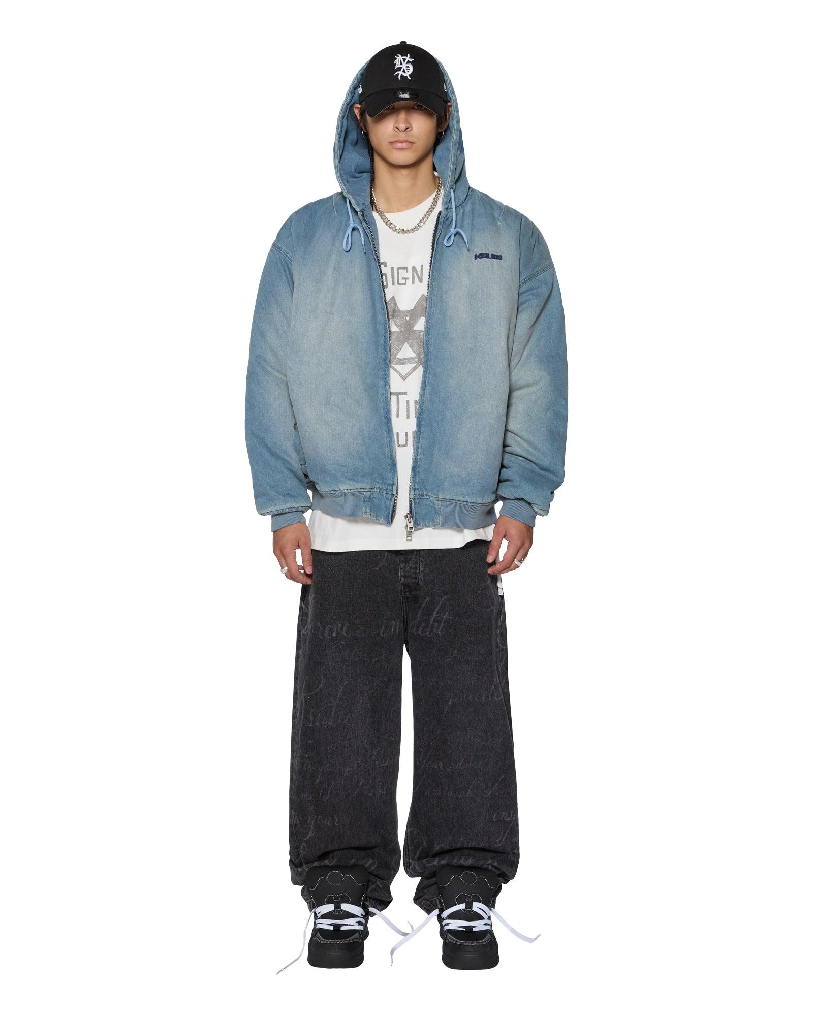 SLOUCH BOMBER JACKET FADED INDIGO Male Product Image