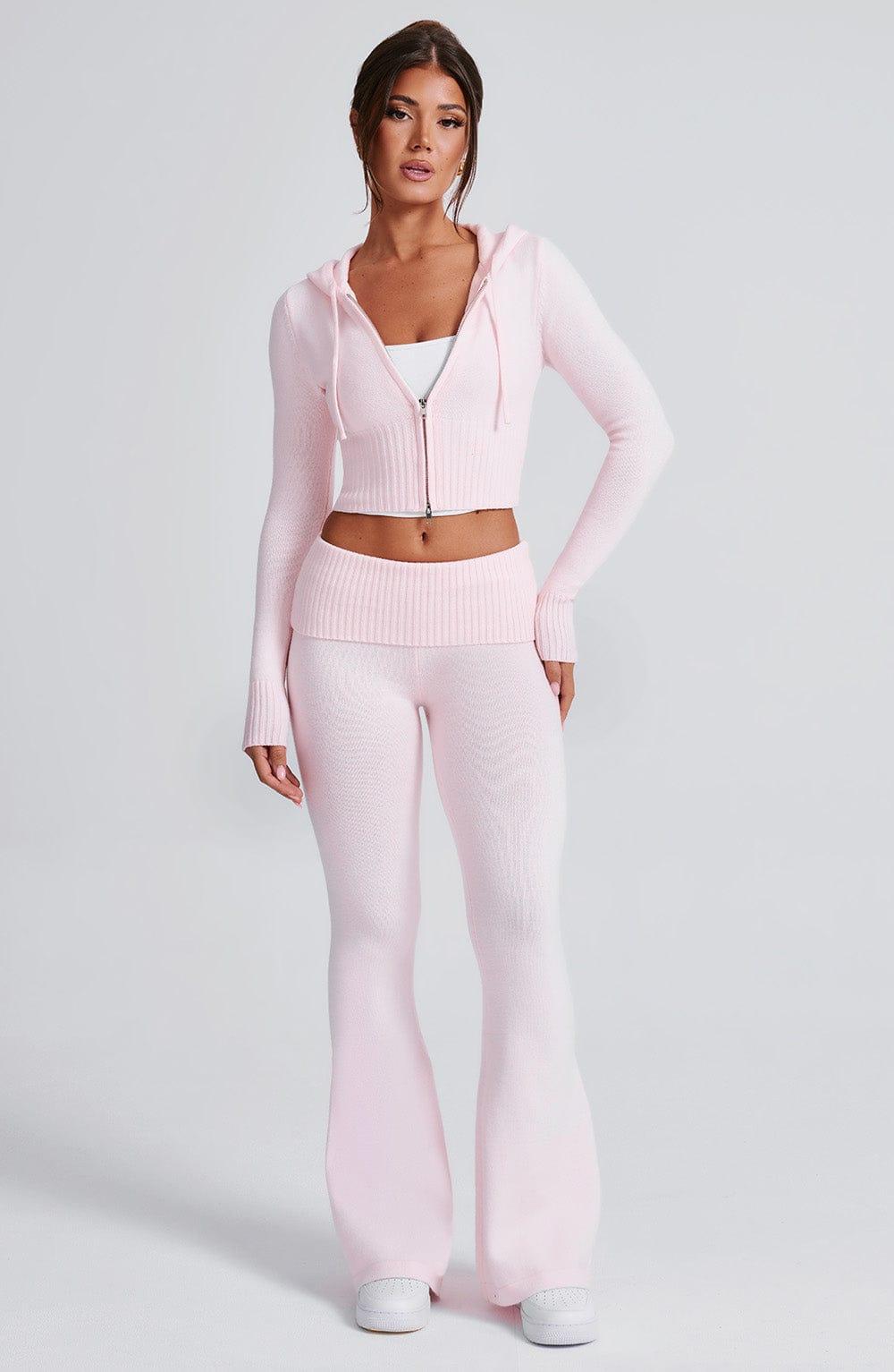 Portia Knit Hoodie - Pink Product Image