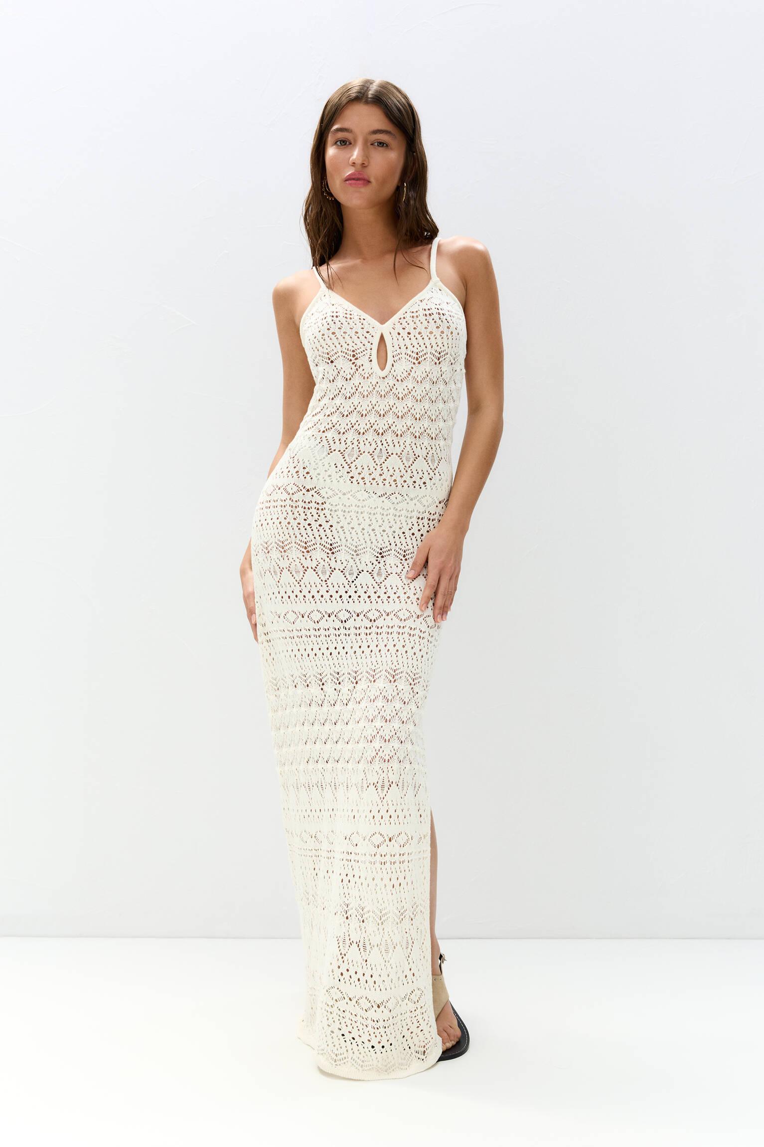 Strappy crochet midi dress Product Image