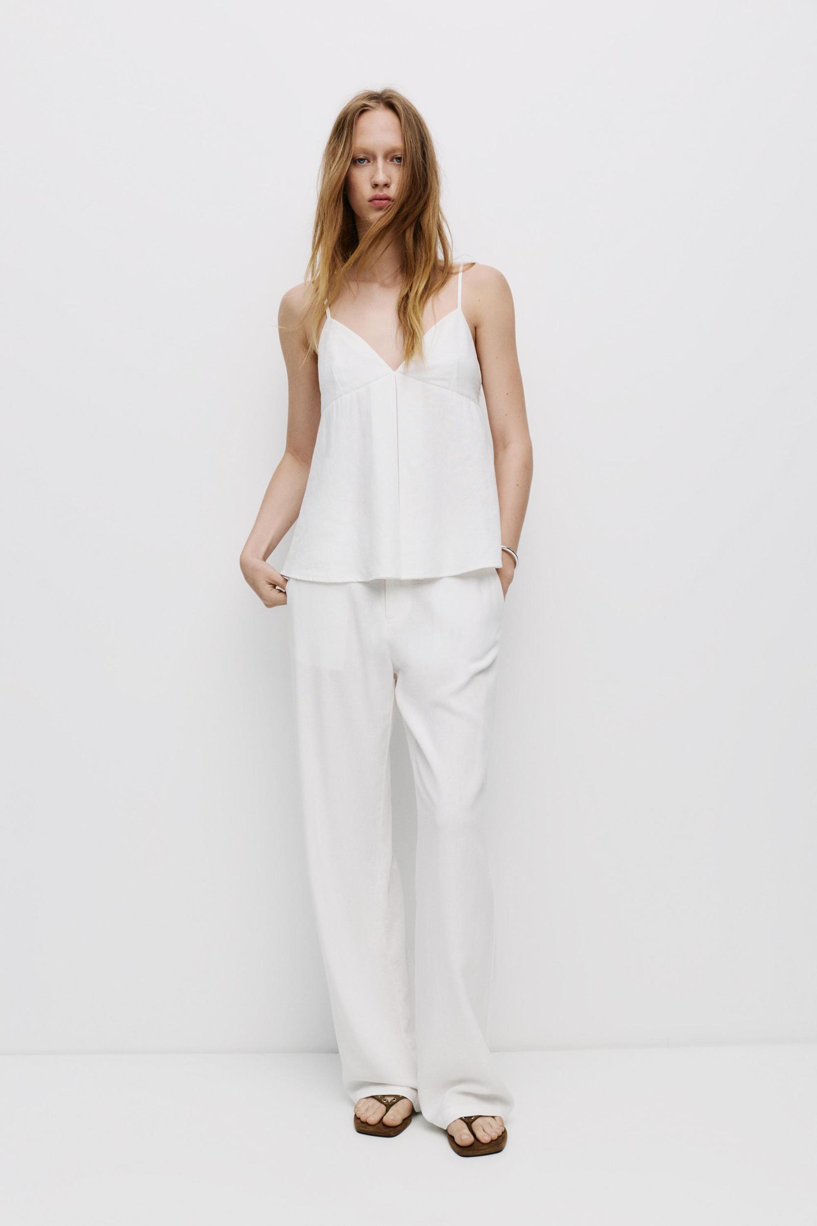 Linen-blend pants Product Image
