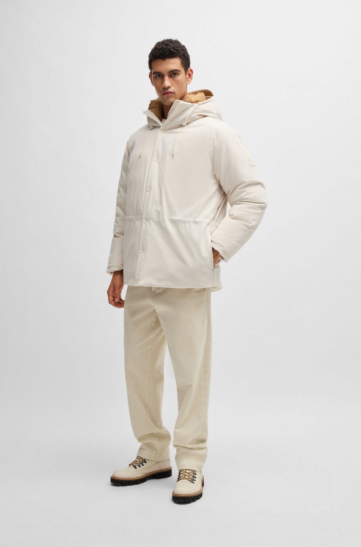 Regular-fit down jacket in thick corduroy Product Image