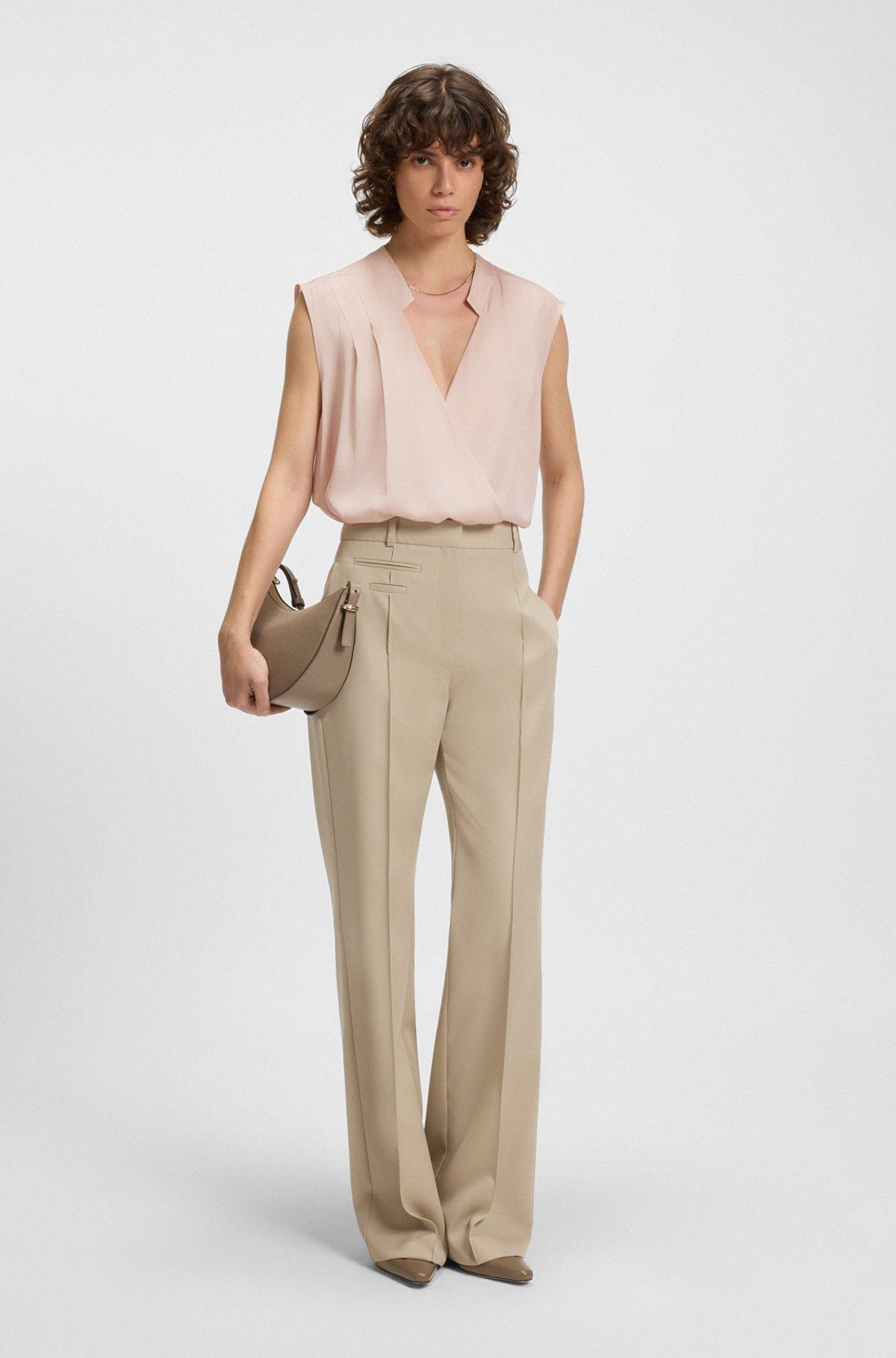 Regular-fit blouse in stretch silk Product Image