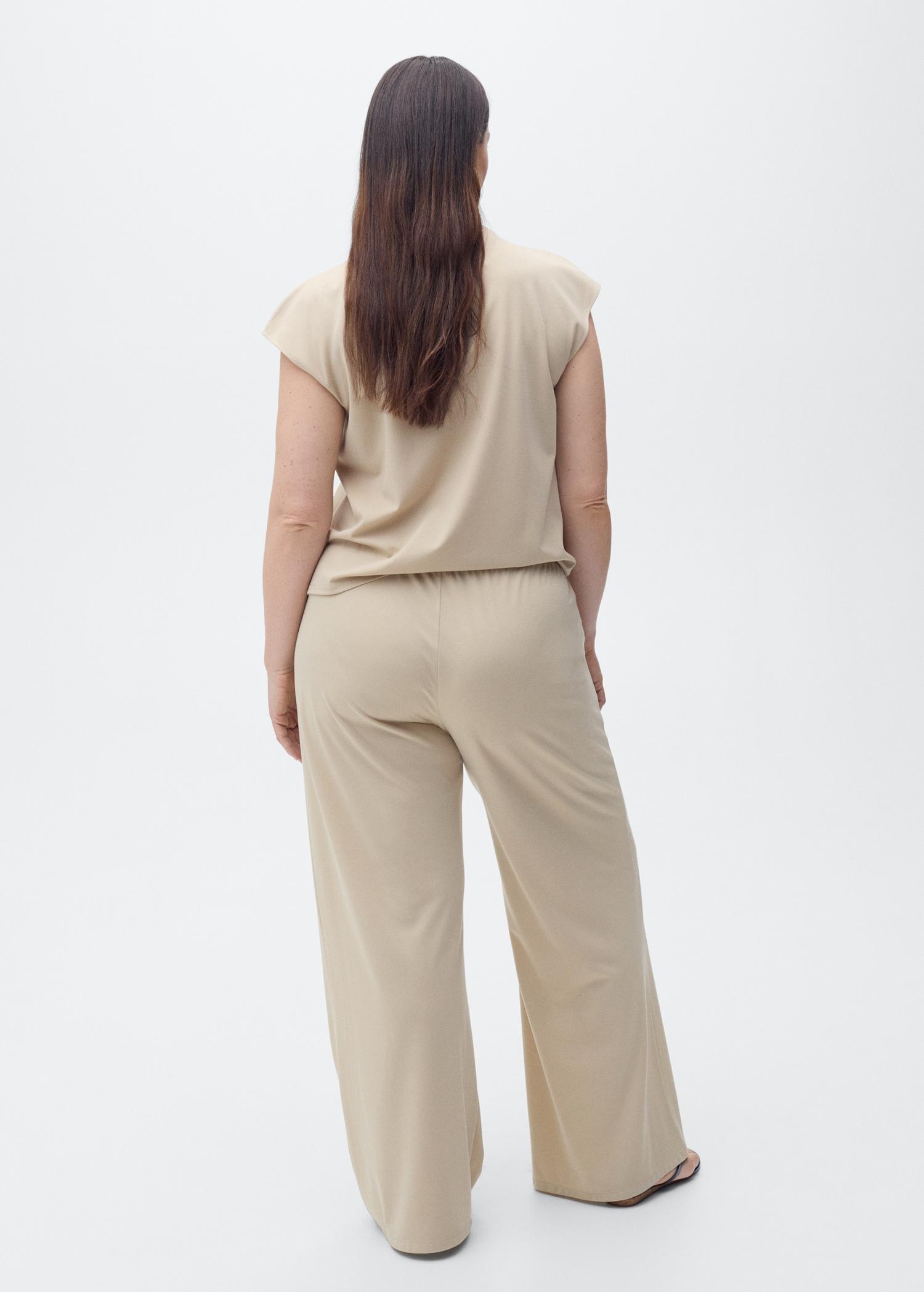 Wide-leg pants with elastic waist - Women | MANGO USA Product Image