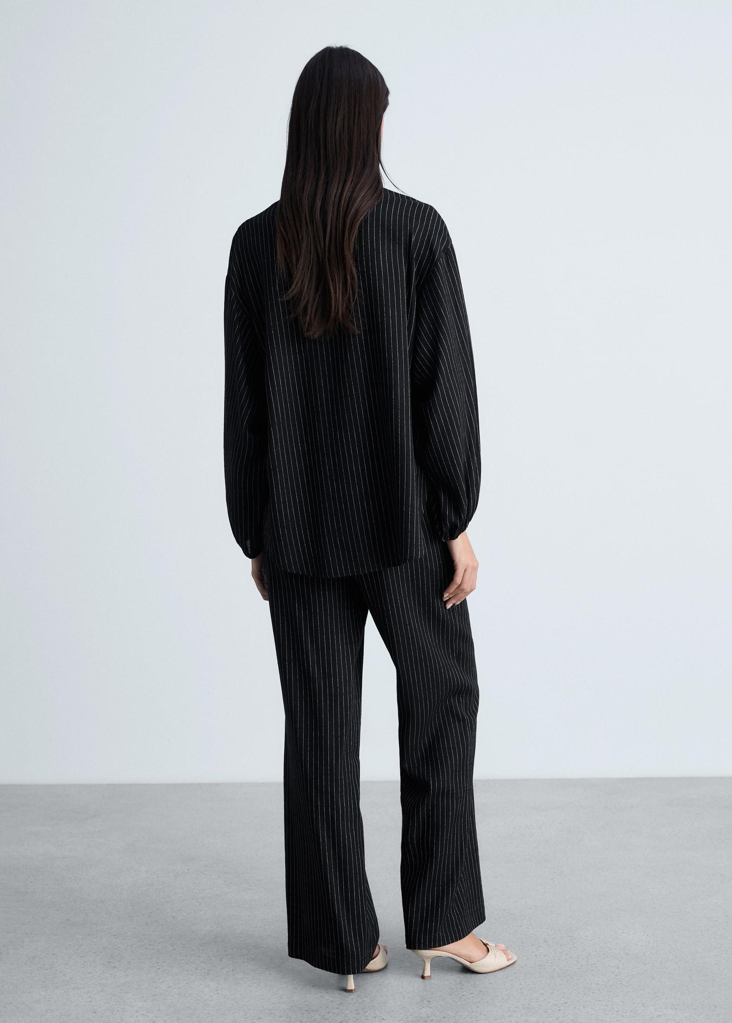 Straight striped trousers - Women | MANGO USA Product Image