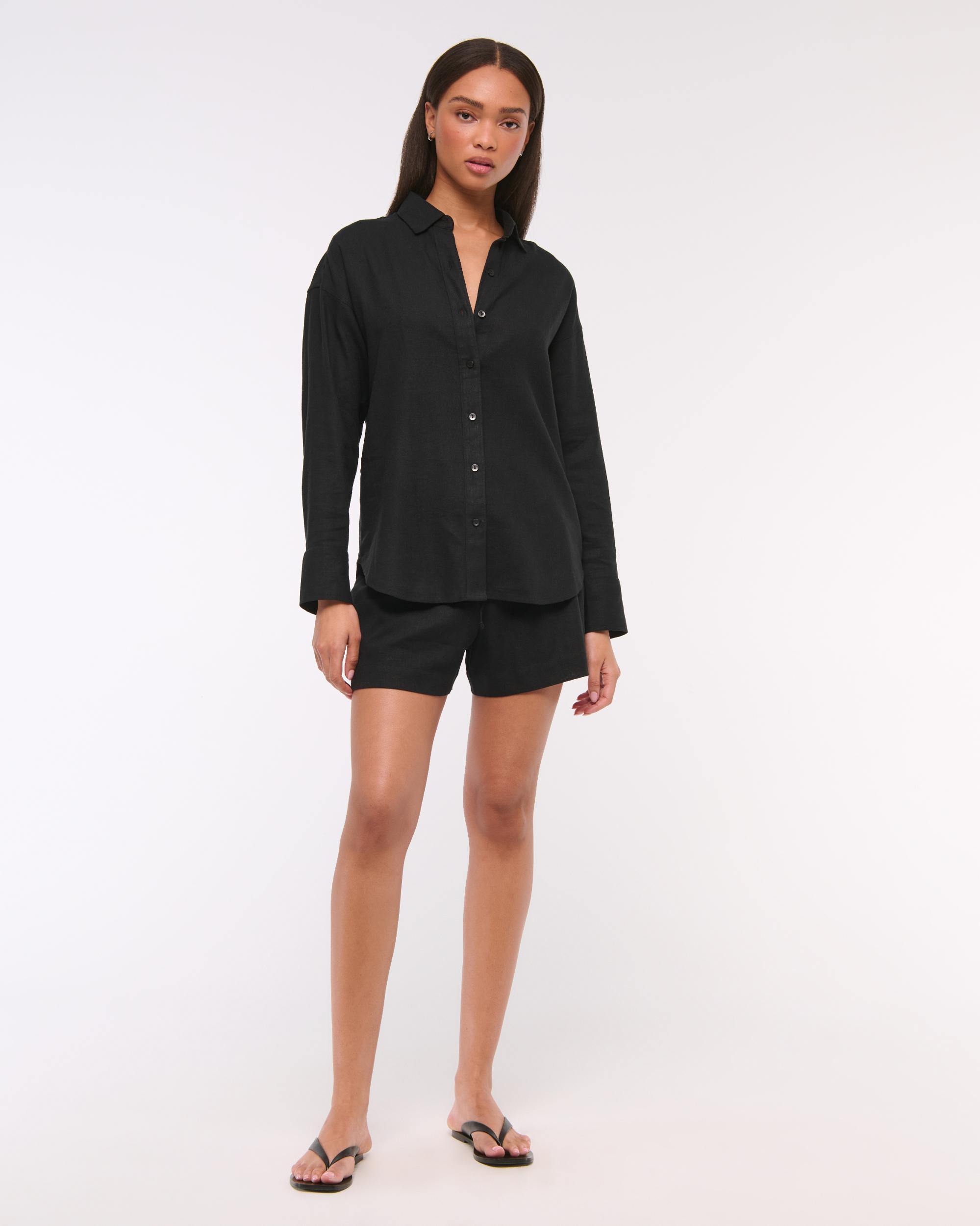 Oversized Linen-Blend Shirt Product Image