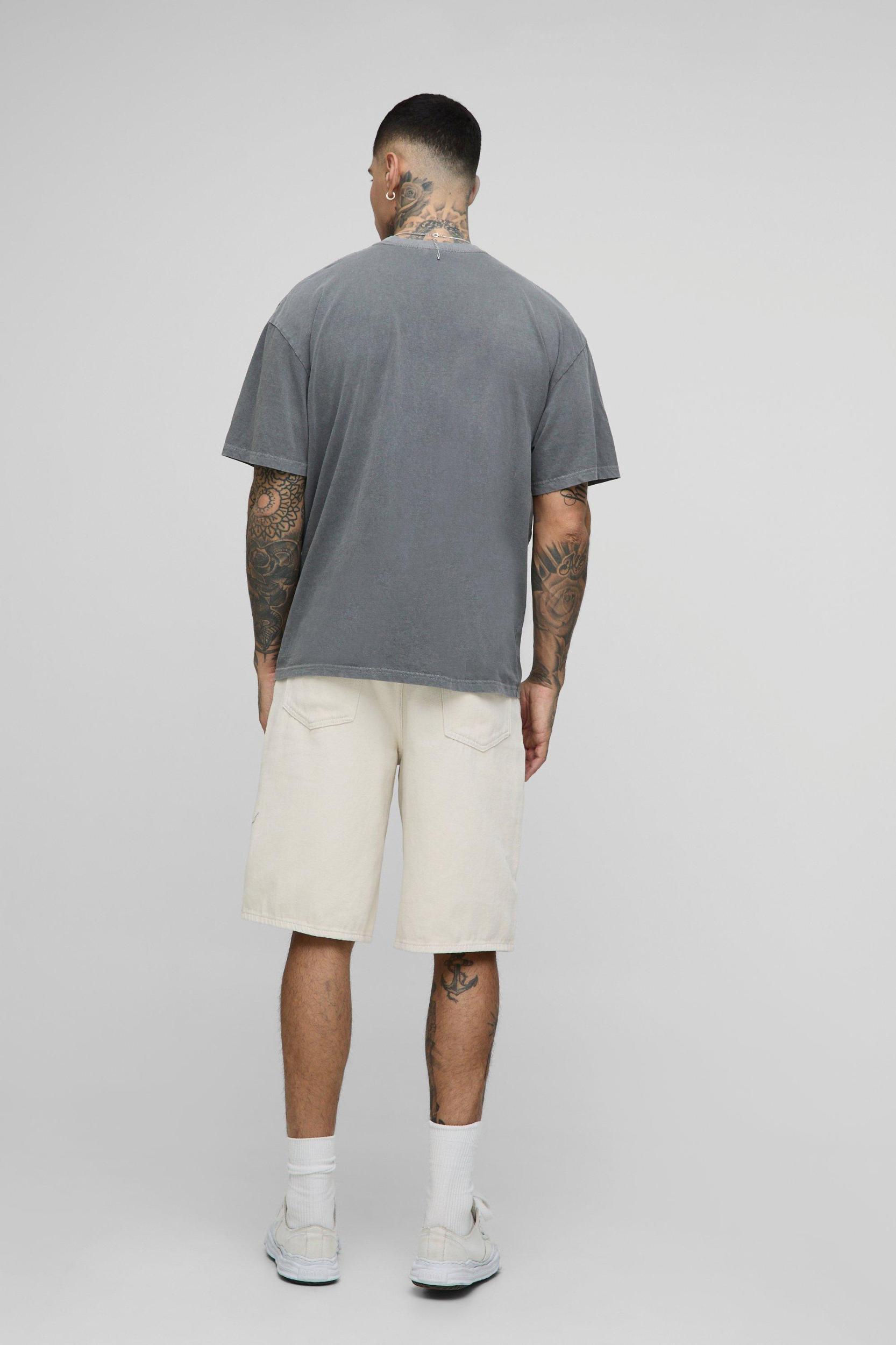 Tall Oversized Washed Renaissance Print T-Shirt | boohooMAN USA Product Image