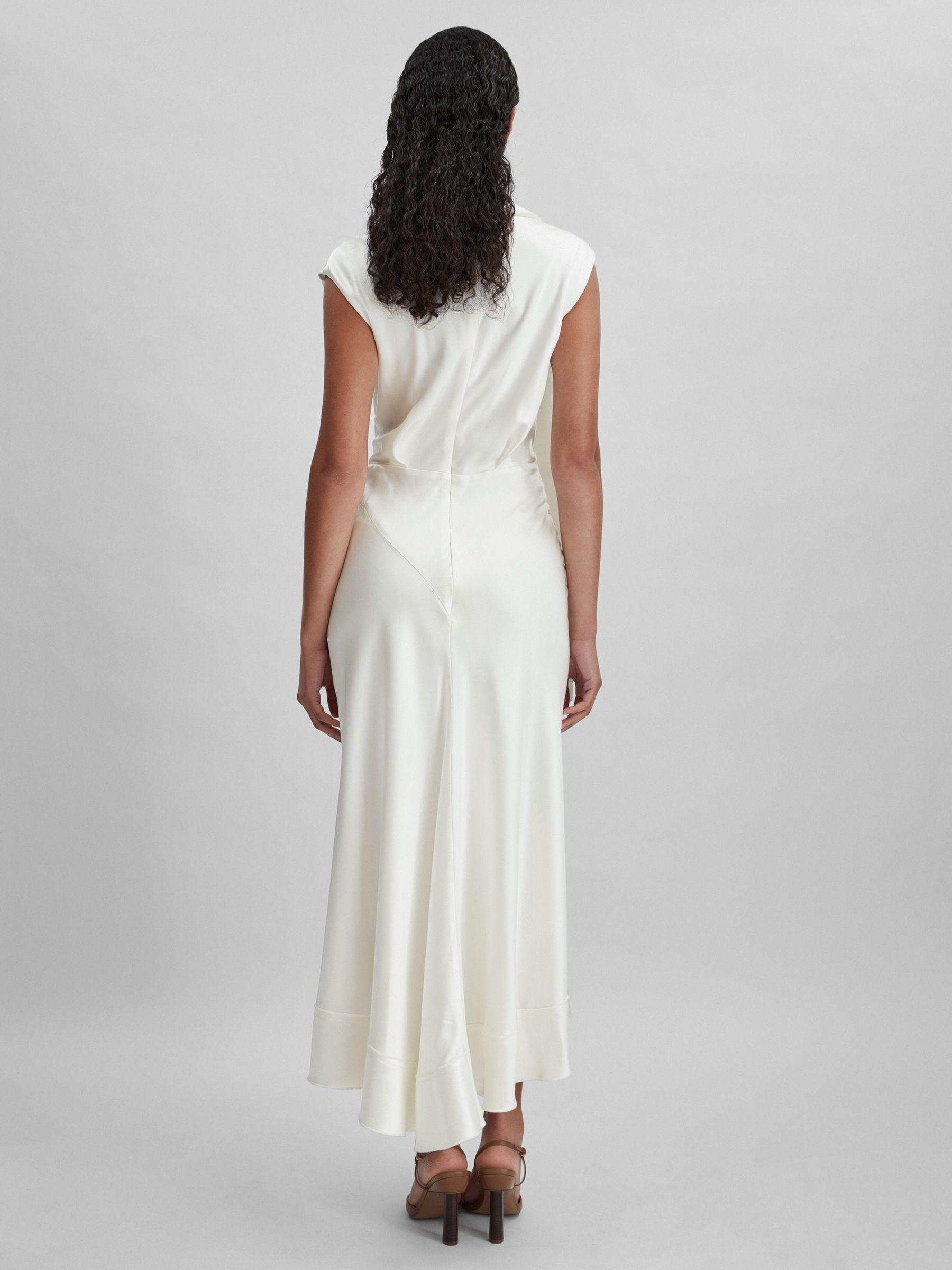 Acler Drape Element Asymmetric Midi Dress in Ivory Product Image