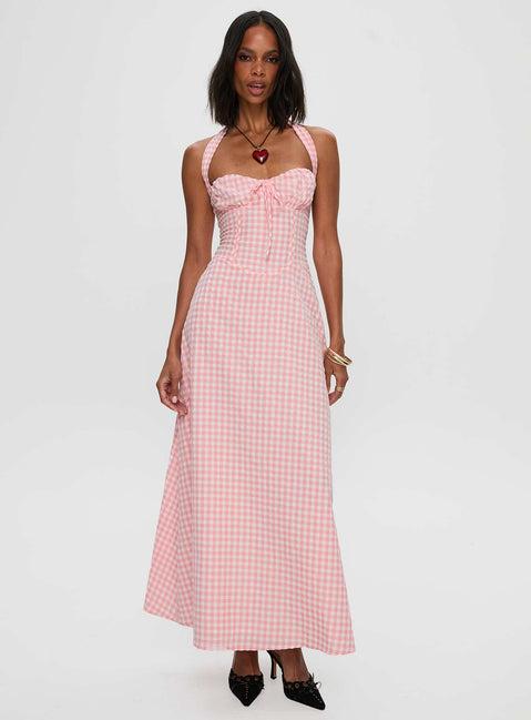 Lucky For You Halter Maxi Dress Multi Product Image