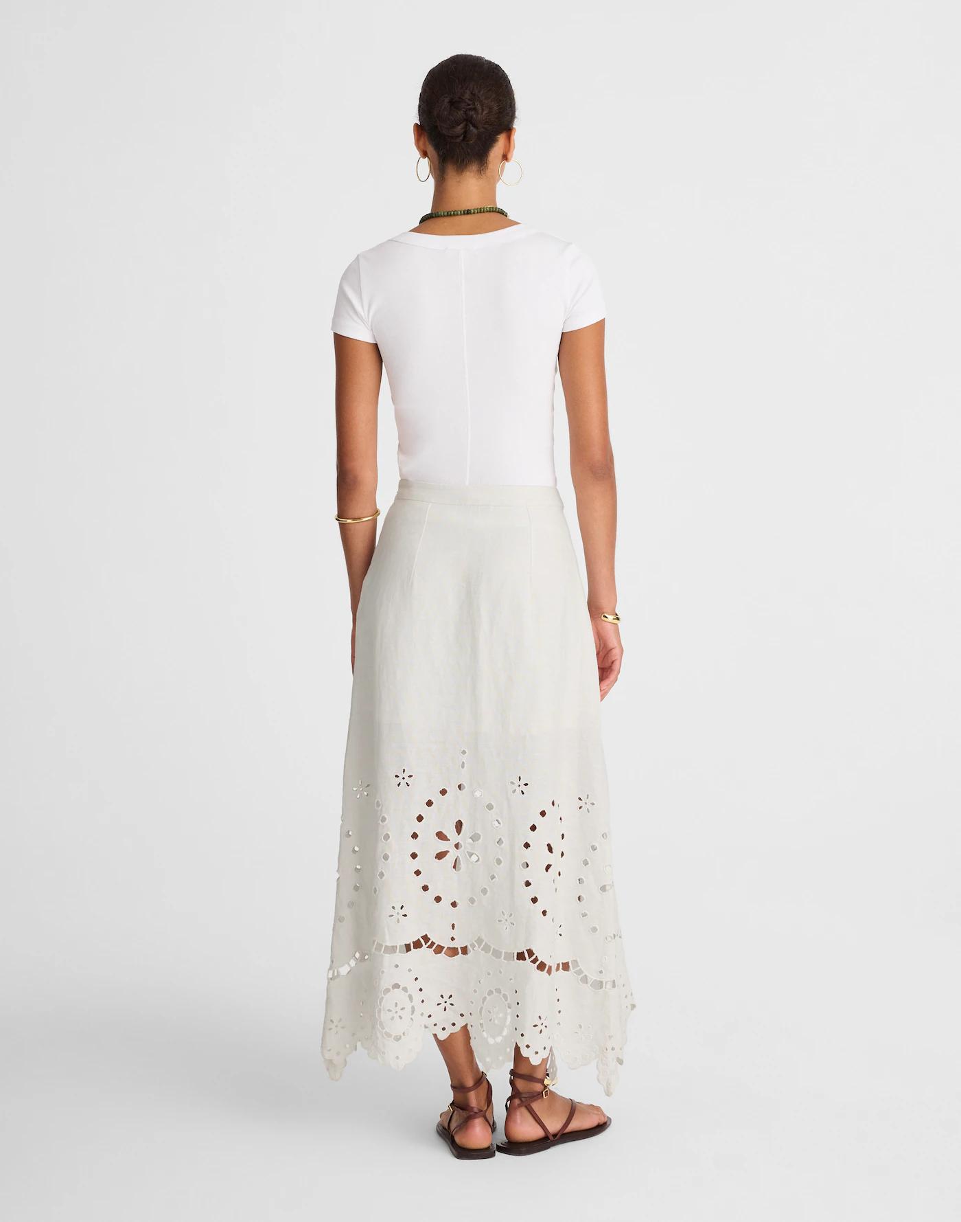 Eyelet-Embroidered Maxi Skirt Product Image