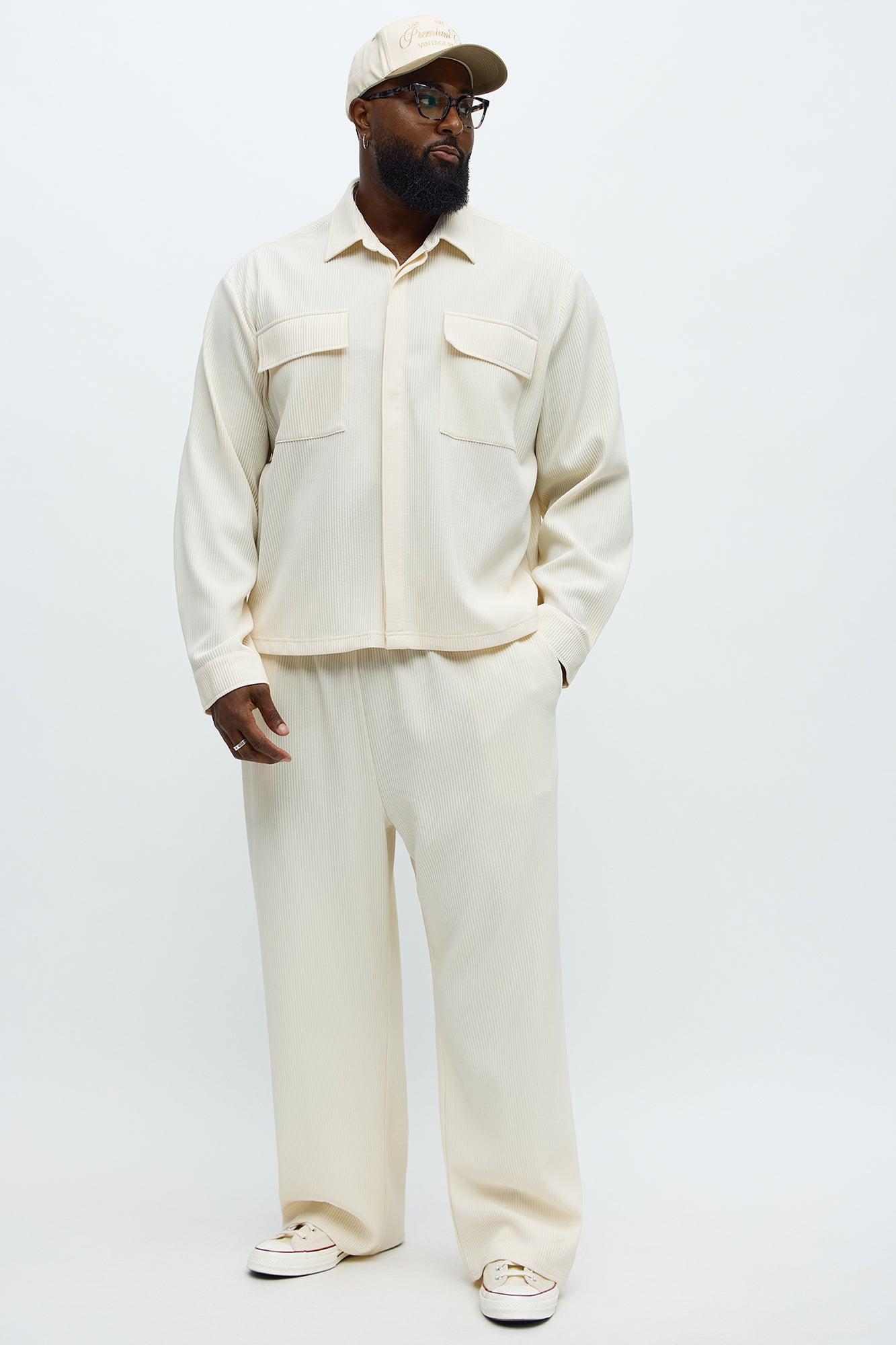 Show Up Baggy Elastic Waist Pant - Off White Male Product Image