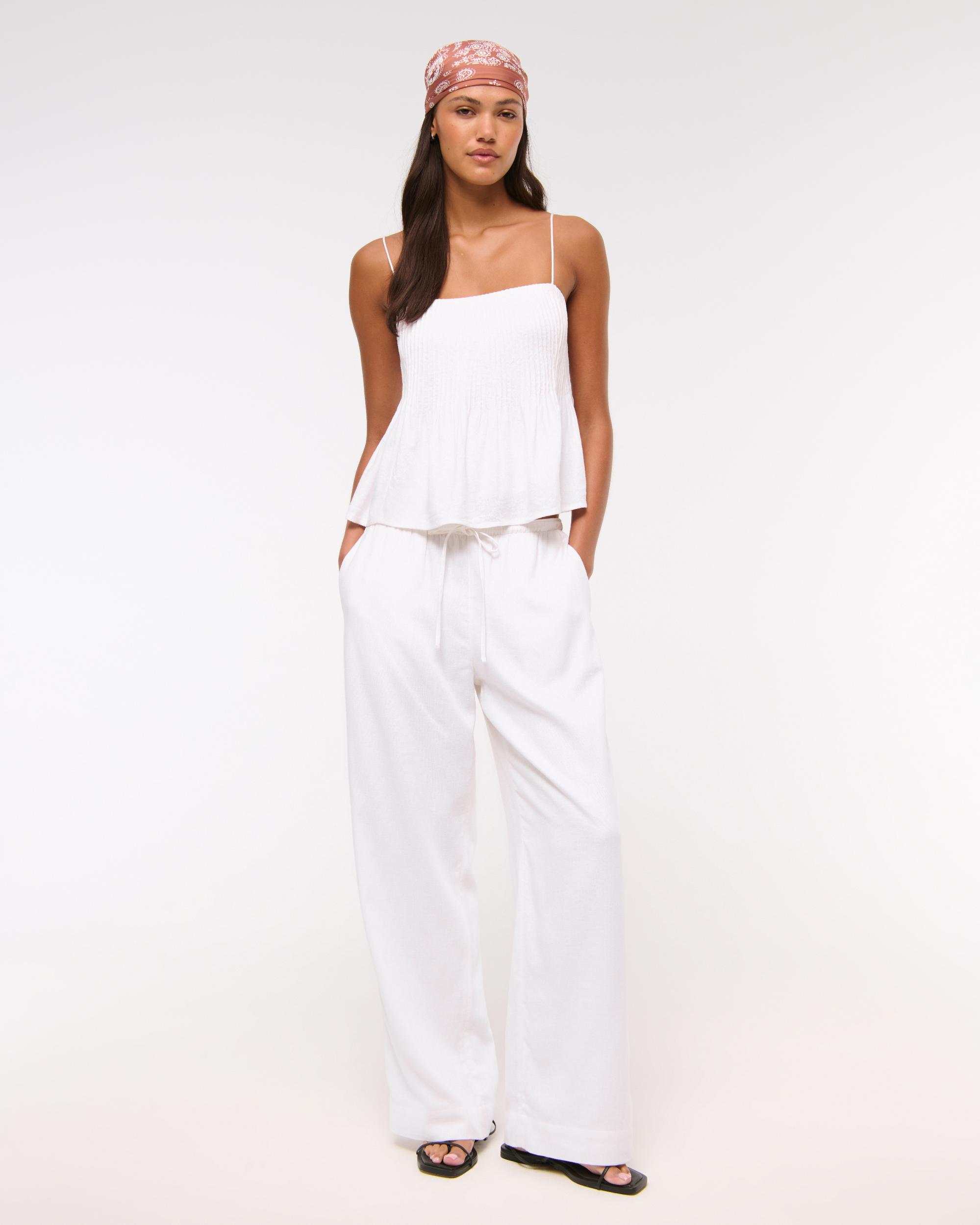 Linen-Blend Pintuck Cami Product Image