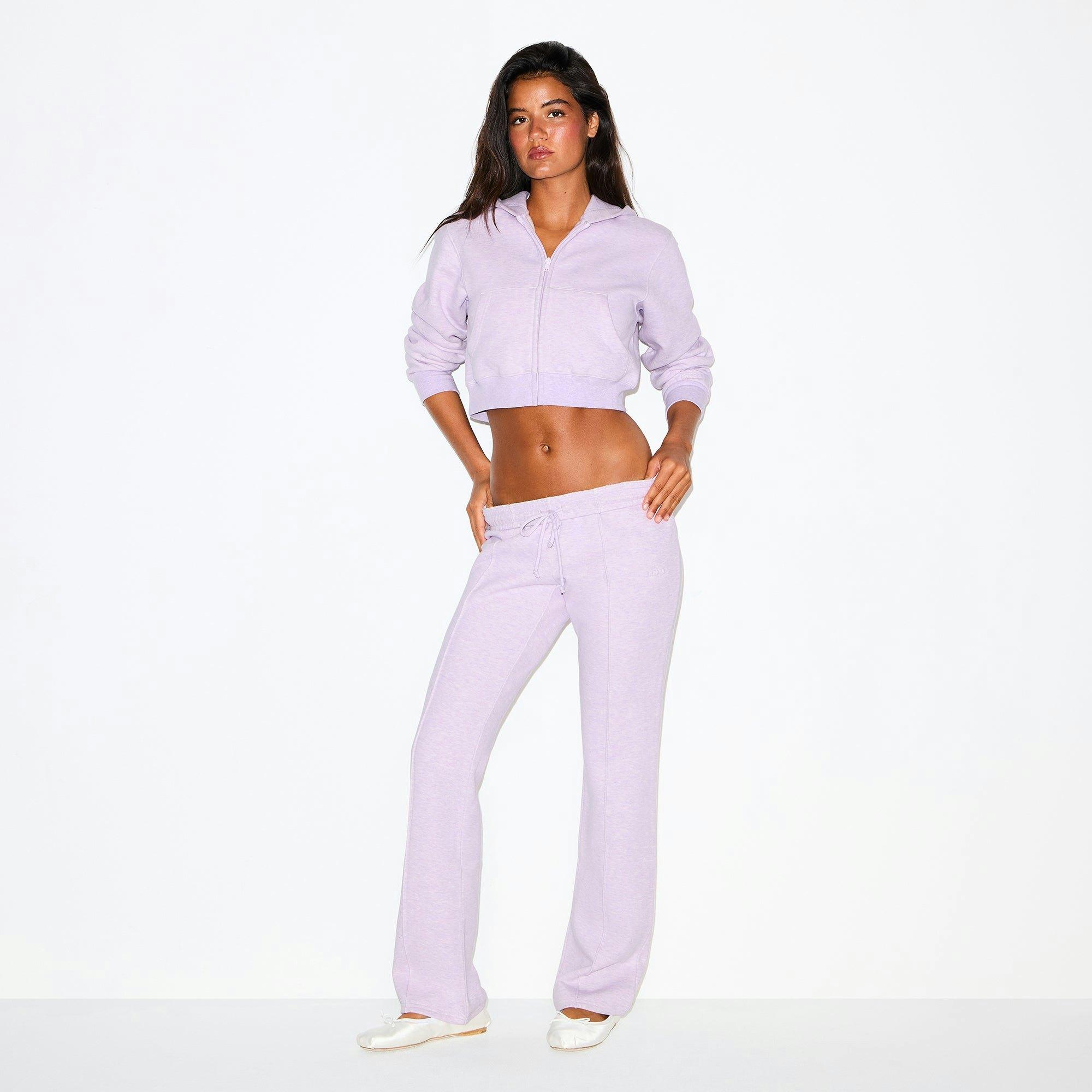 COTTON FLEECE LOW RISE SLIM PANT | PURPLE HEATHER Product Image