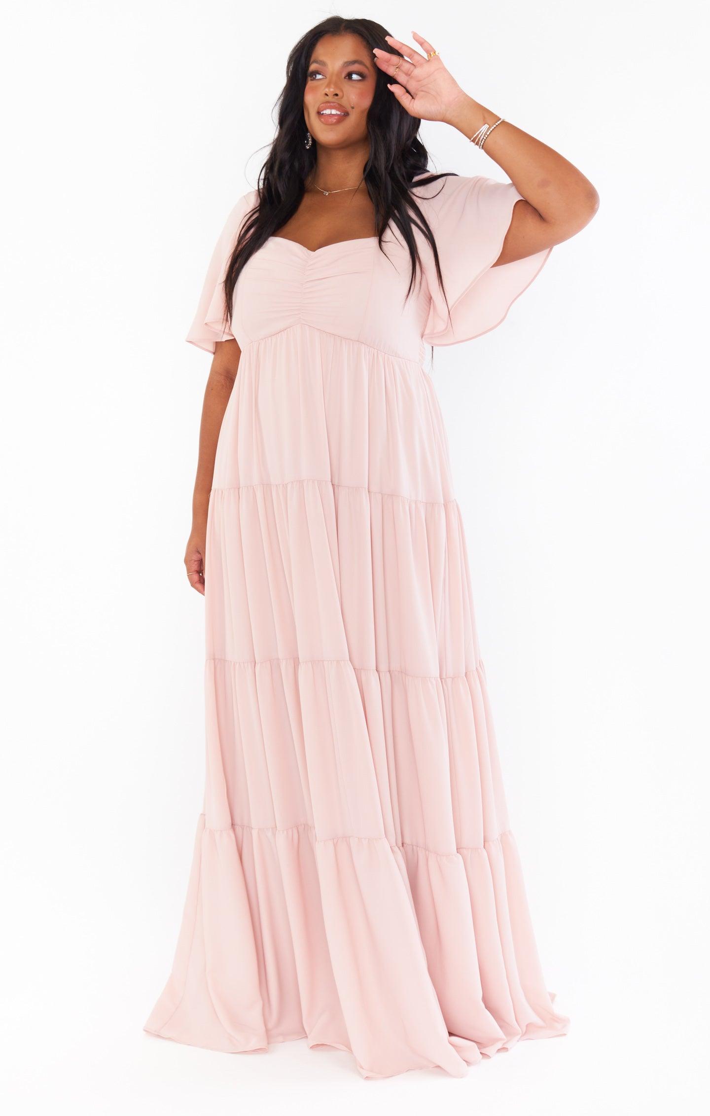 Nicole Maxi Dress ~ Dusty Blush Crisp Product Image