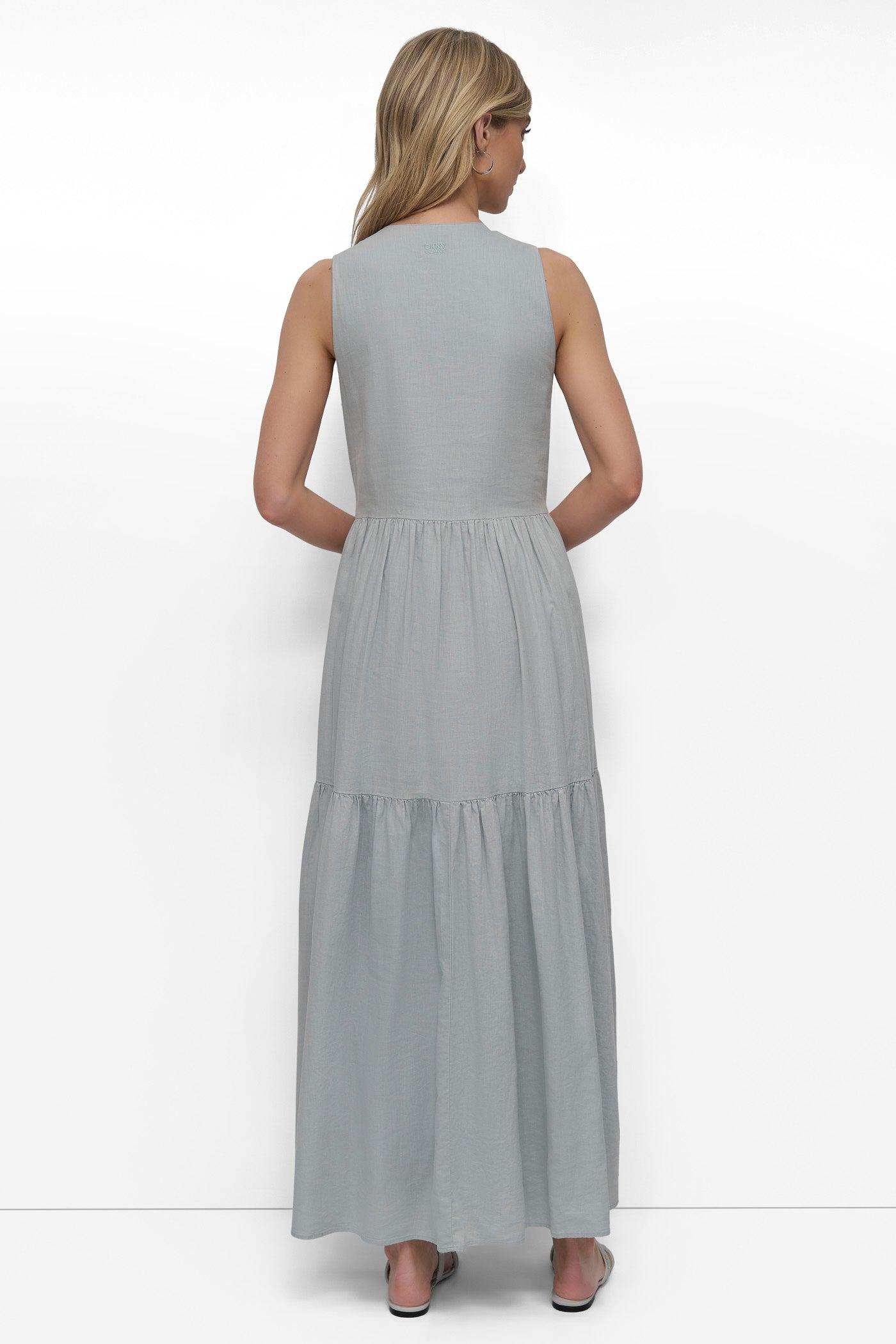 LINEN SLEEVELESS TIERED MAXI Product Image