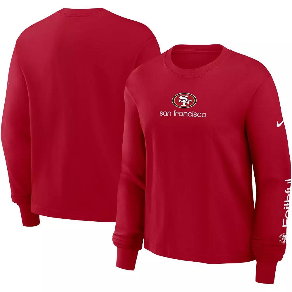 San Francisco 49ers Boxy Nike Womens NFL Long-Sleeve T-Shirt | 01N26DL73-2QV Product Image