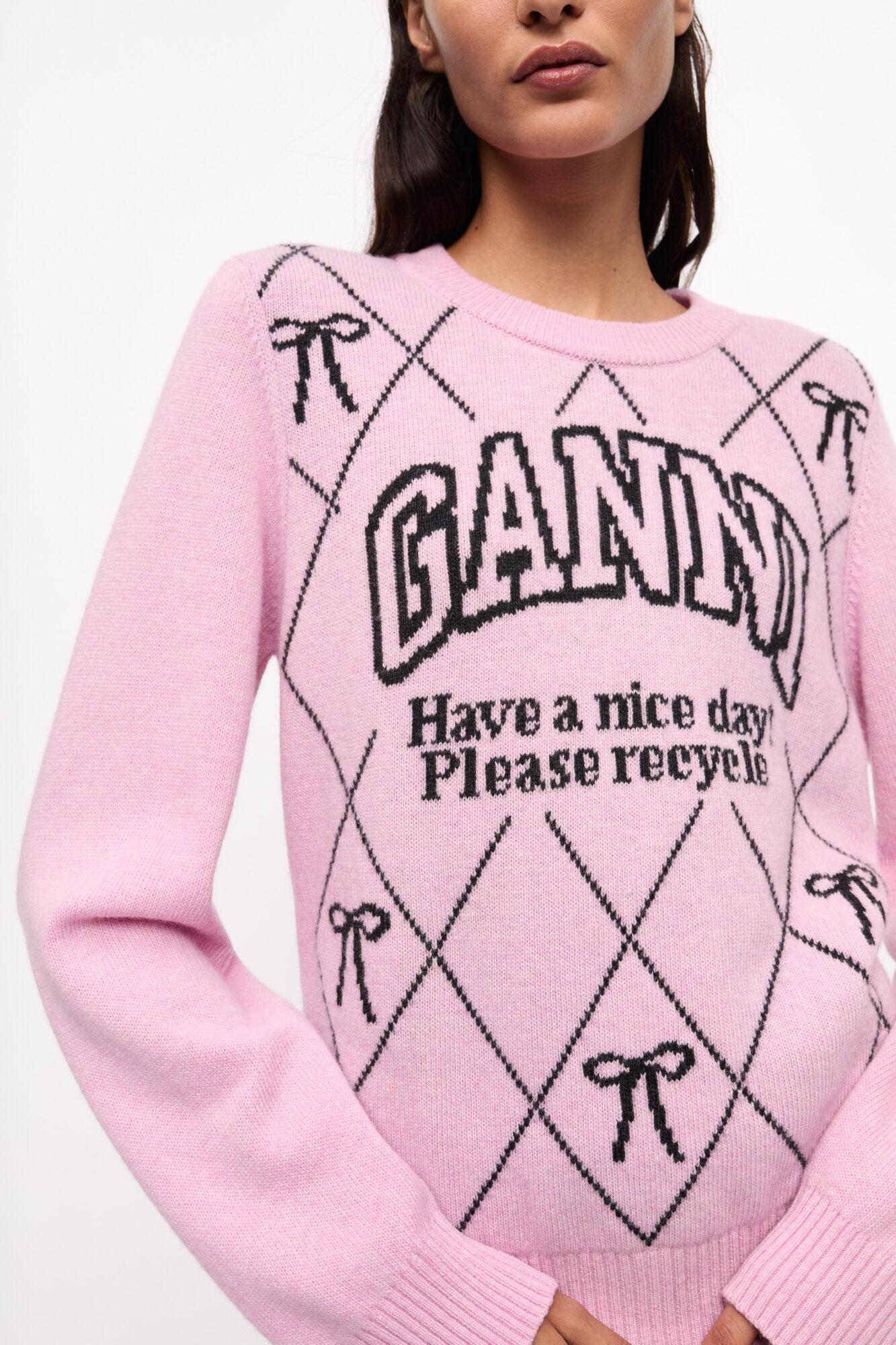 Pink Graphic Bow Sweater Product Image