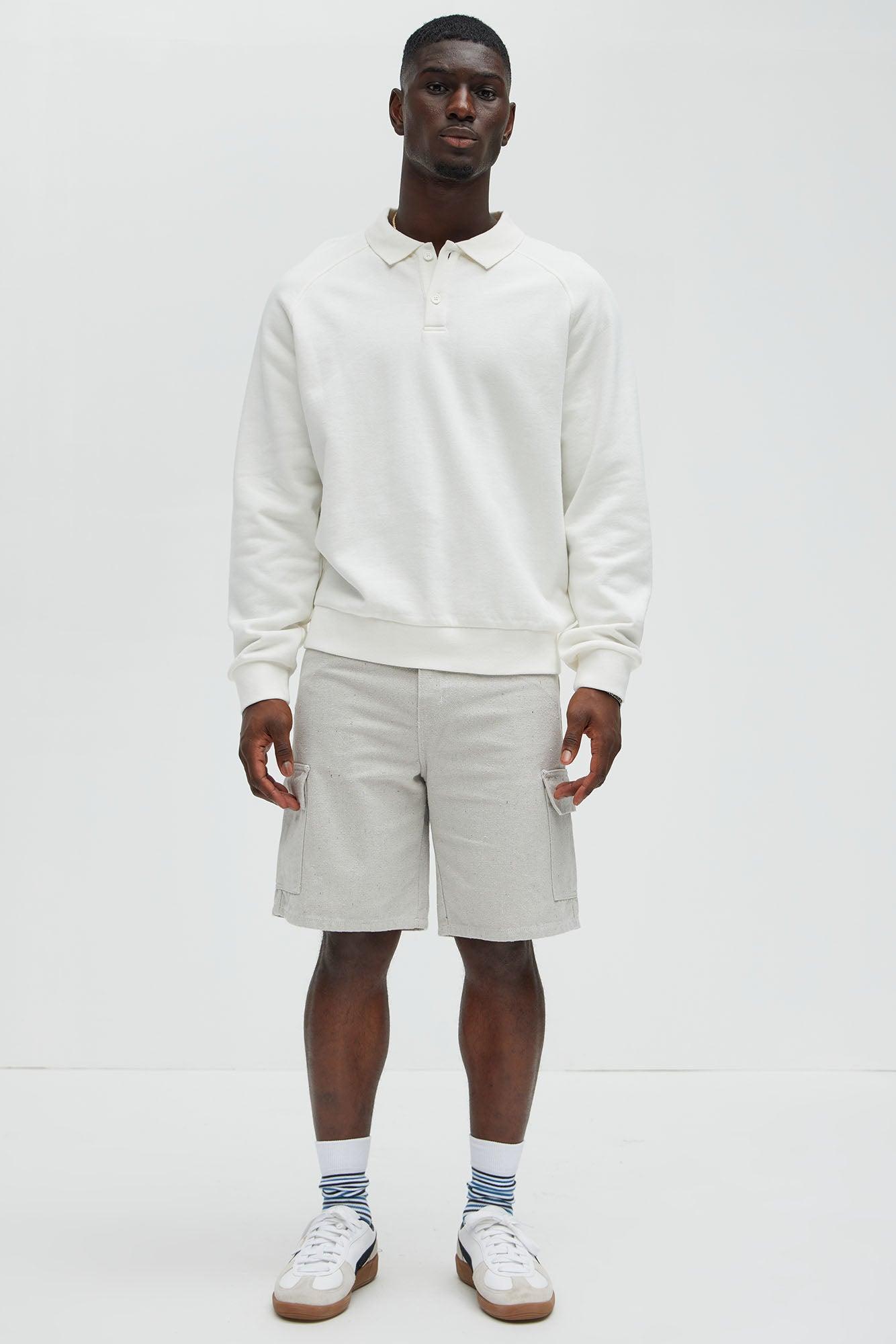 Cary Textured Relaxed Cargo Shorts - Stone Product Image