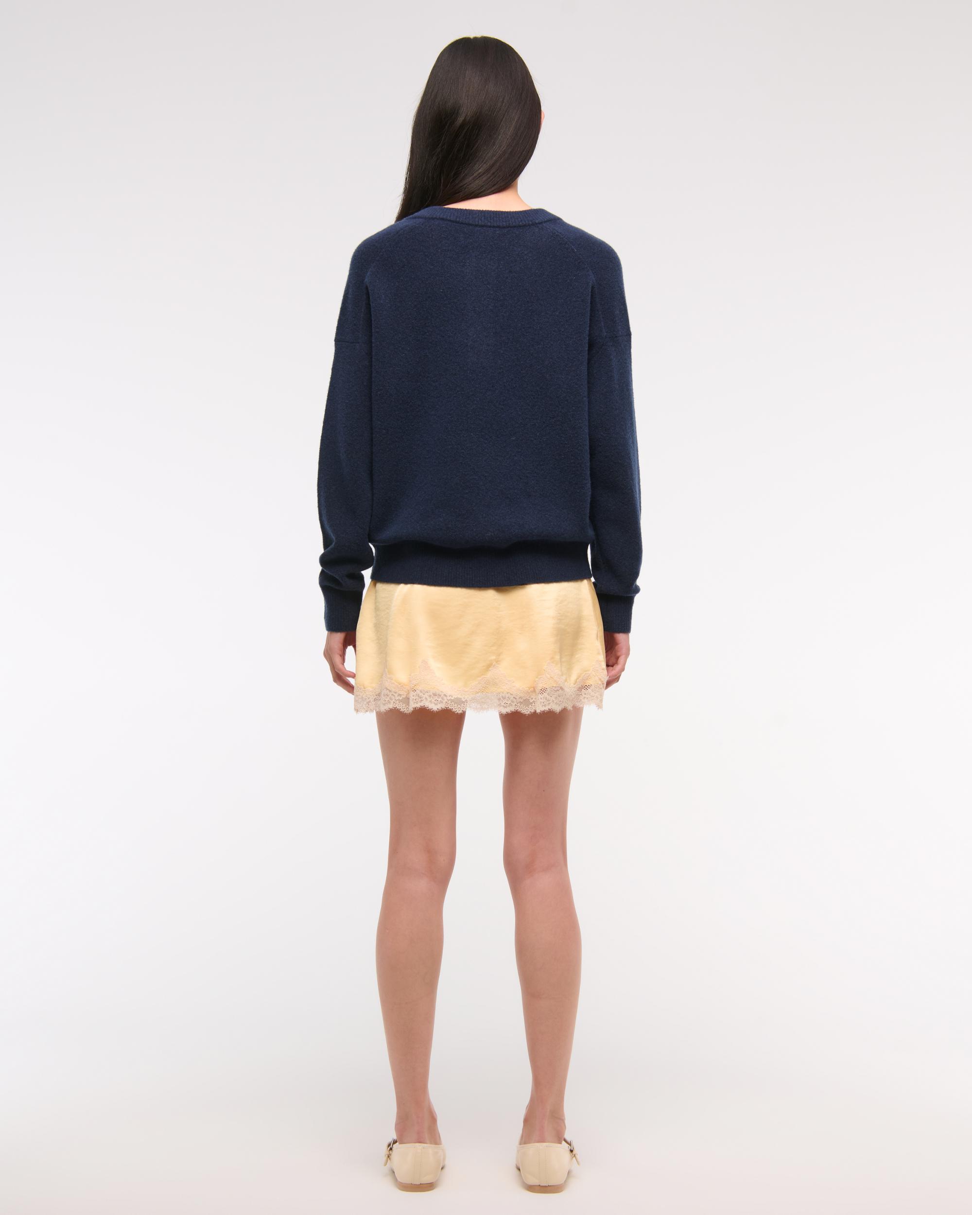 Merino Wool-Blend Henley Sweater Product Image