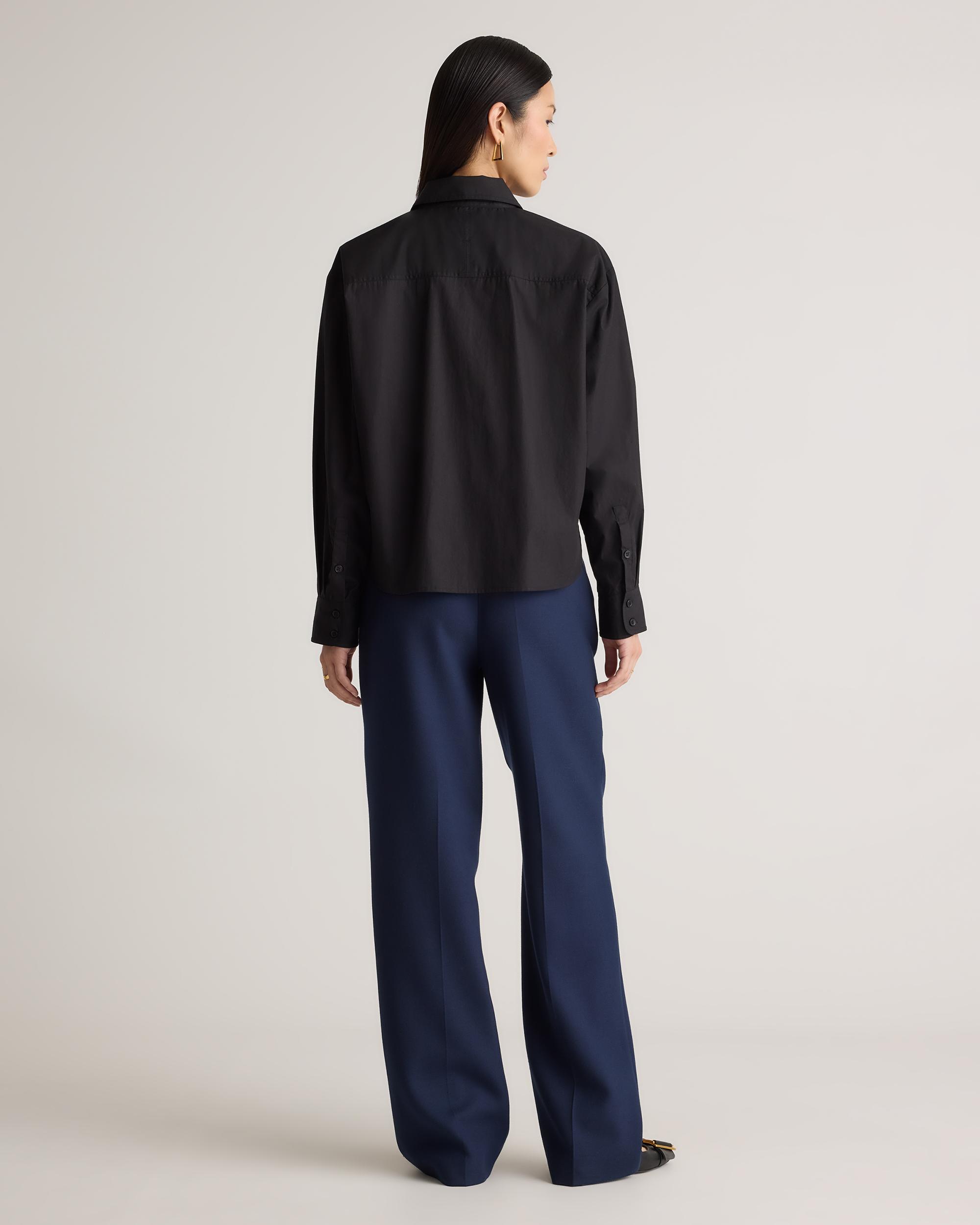 Quince | Women's Poplin Cropped Long Sleeve Shirt Size XL, Organic Cotton Product Image