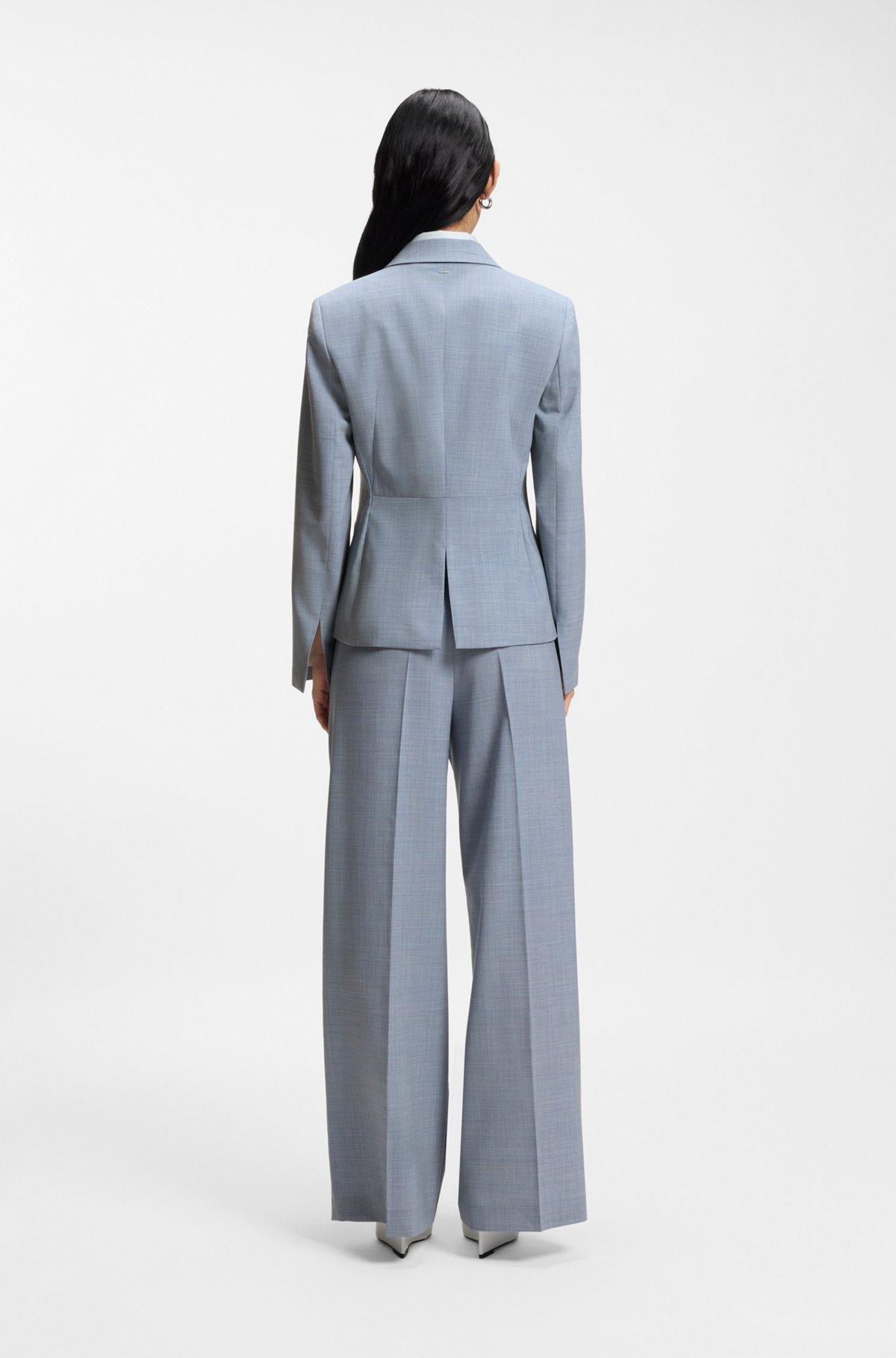Melange slim-fit blazer in virgin wool Product Image