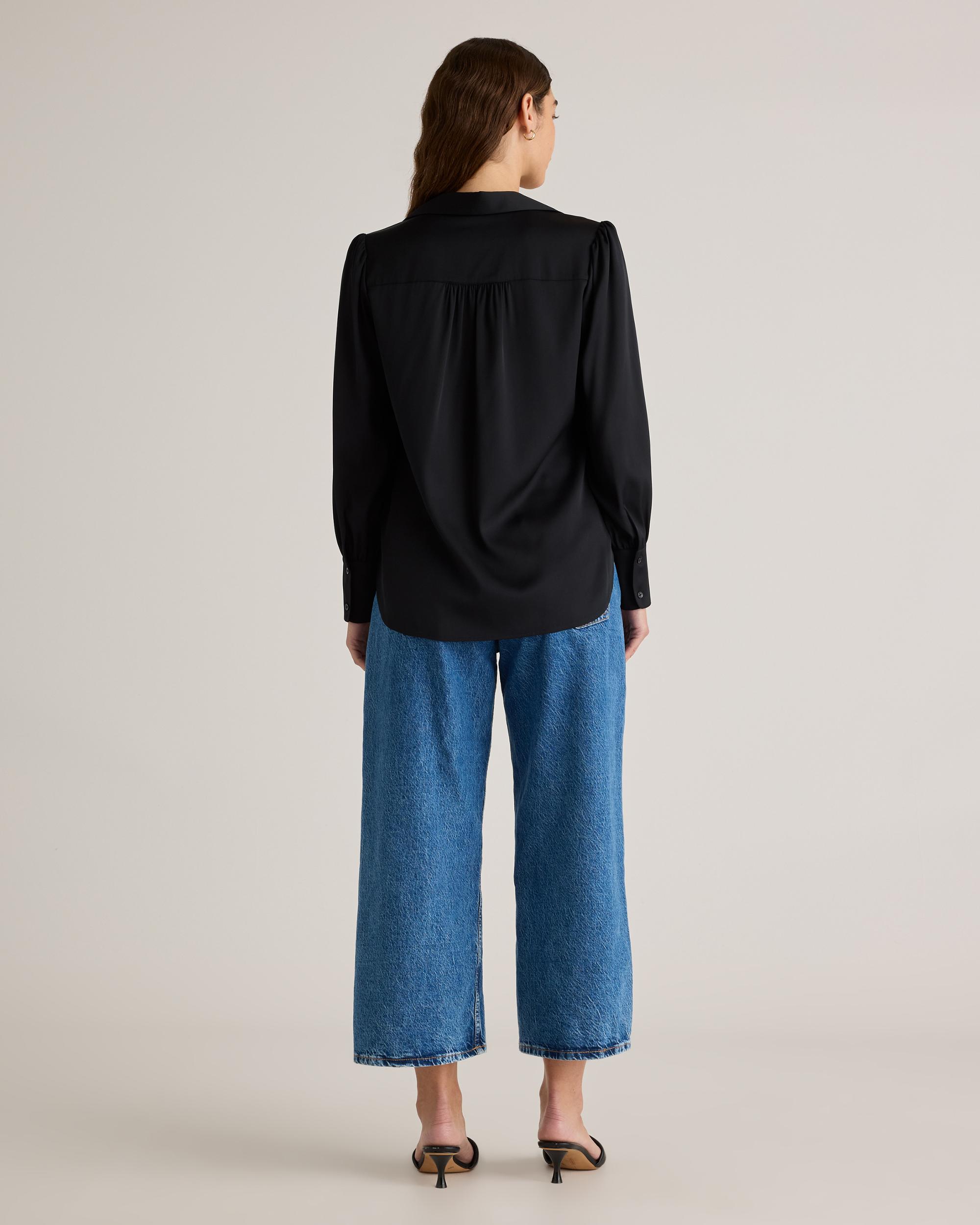 Quince | Women's Washable Stretch Silk Split Neck Blouse Mulberry Silk Product Image