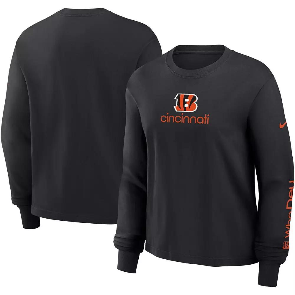 Women's Nike Black Cincinnati Bengals Boxy Long Sleeve T-Shirt, Size: XS Product Image