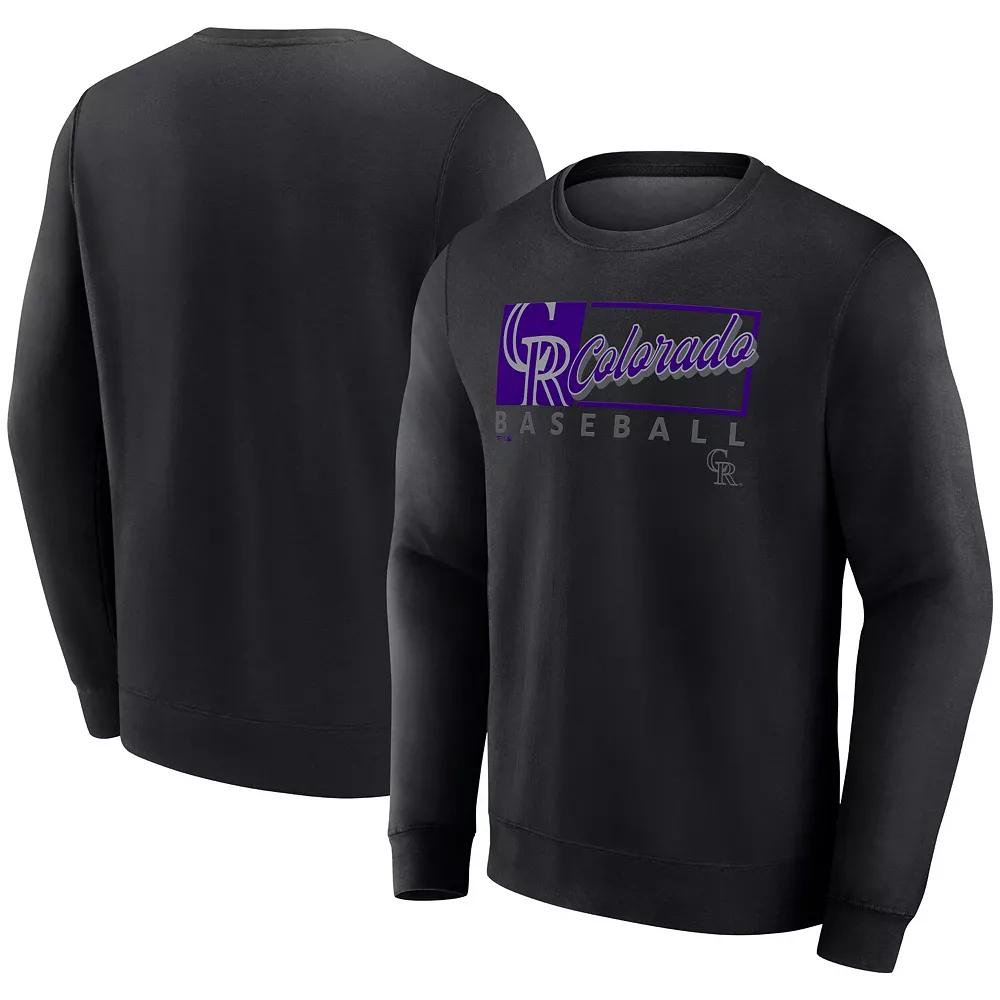 Men's Fanatics Black Colorado Rockies Focus Fleece Pullover Sweatshirt,  Product Image