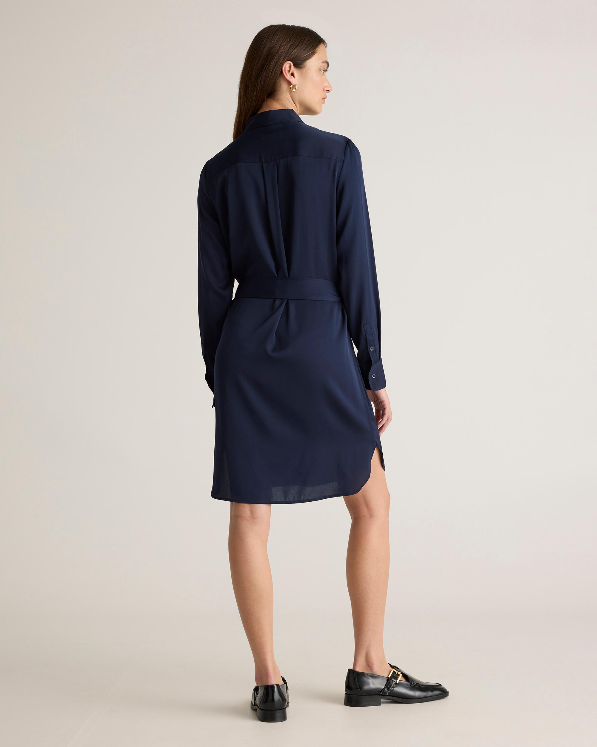 Quince | Women's 100% Washable Silk Stretch Shirt Dress Product Image
