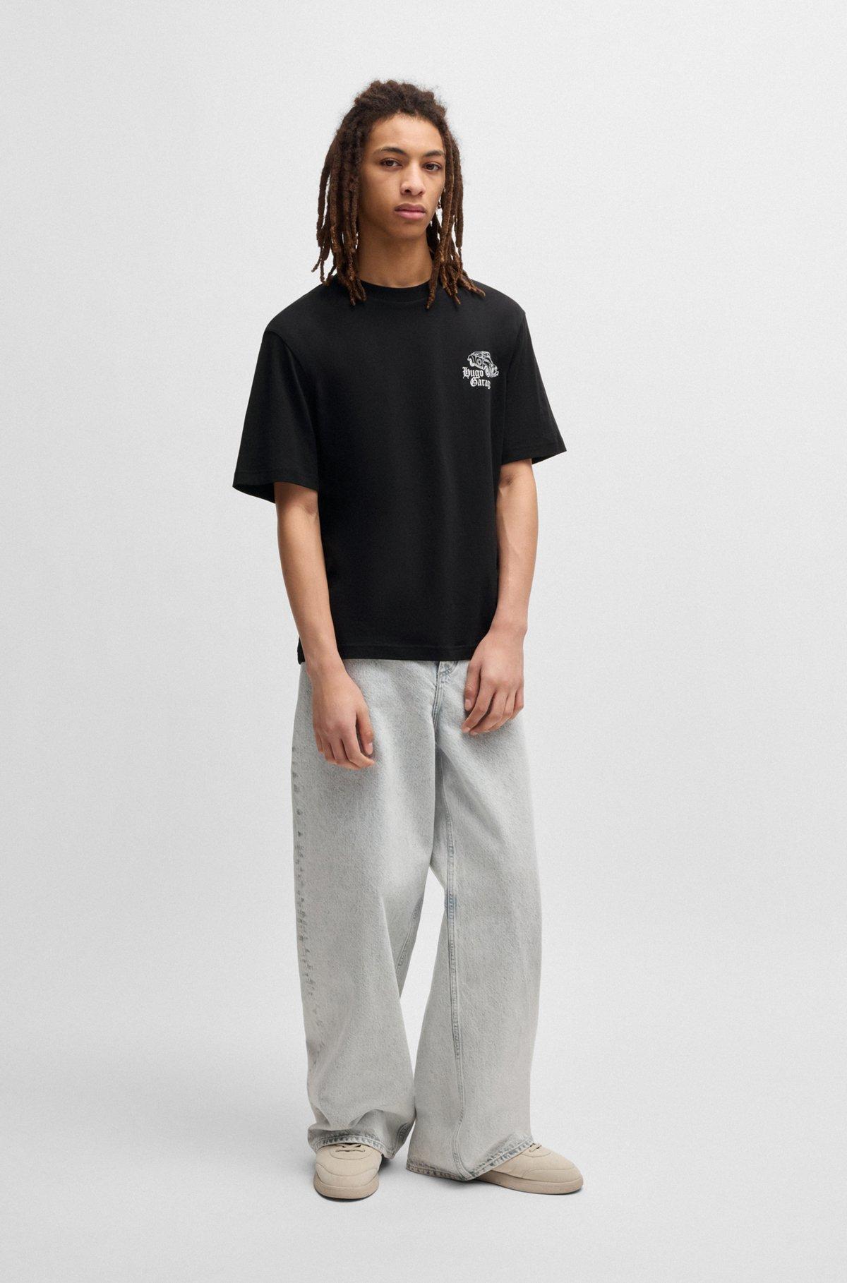 Cotton-jersey T-shirt with car graphic prints Product Image