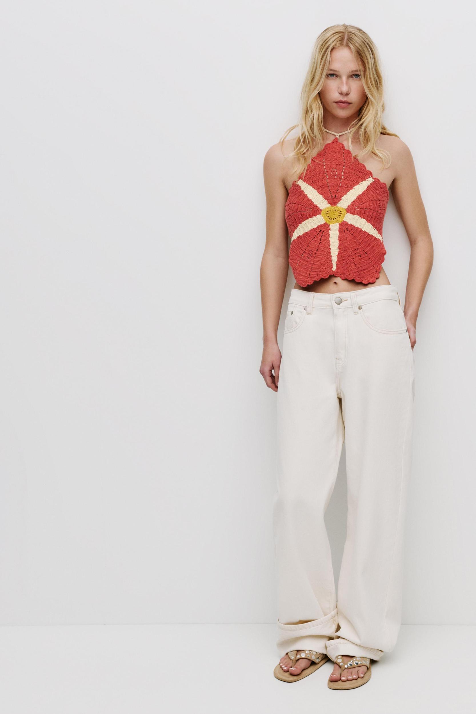 Floral crochet top Product Image