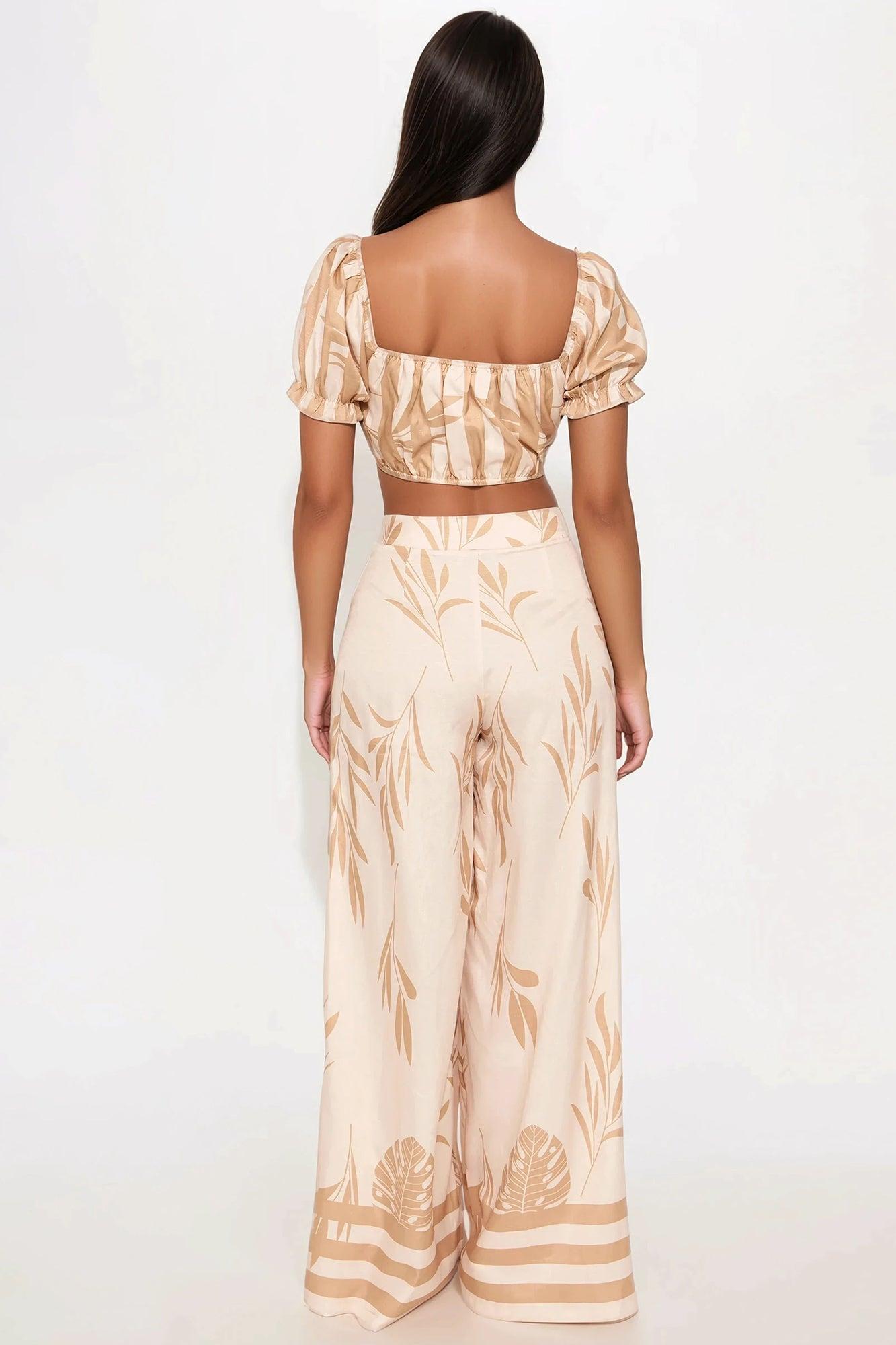 Zoey Pant Set - Taupe/combo Product Image