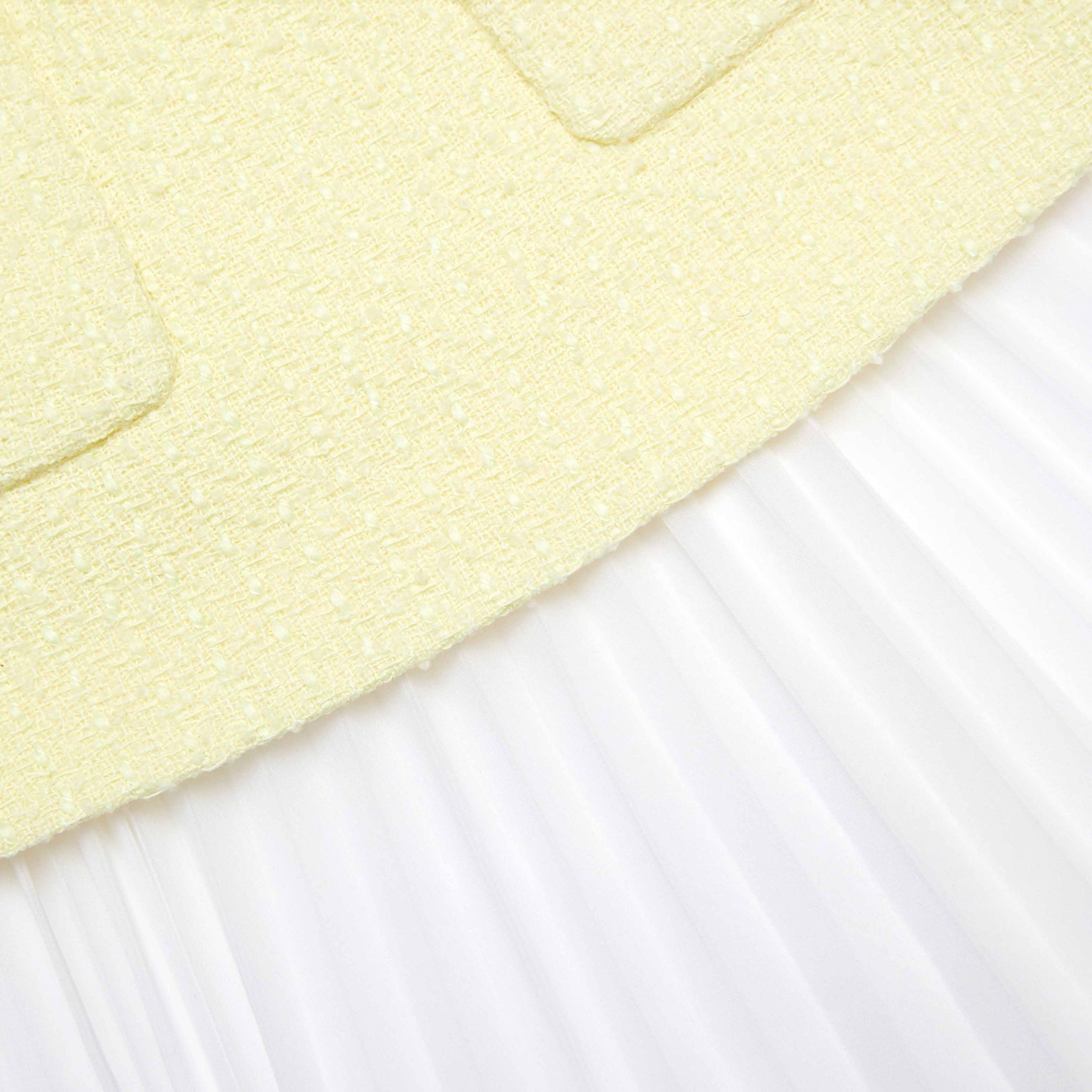 Yellow Boucle Midi Dress Product Image