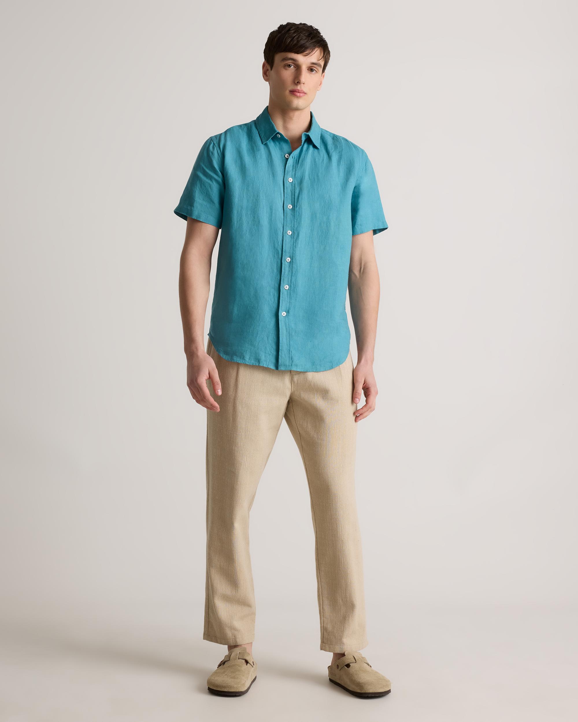Quince | Men's 100% European Linen Relaxed Short Sleeve Shirt Size XL Product Image