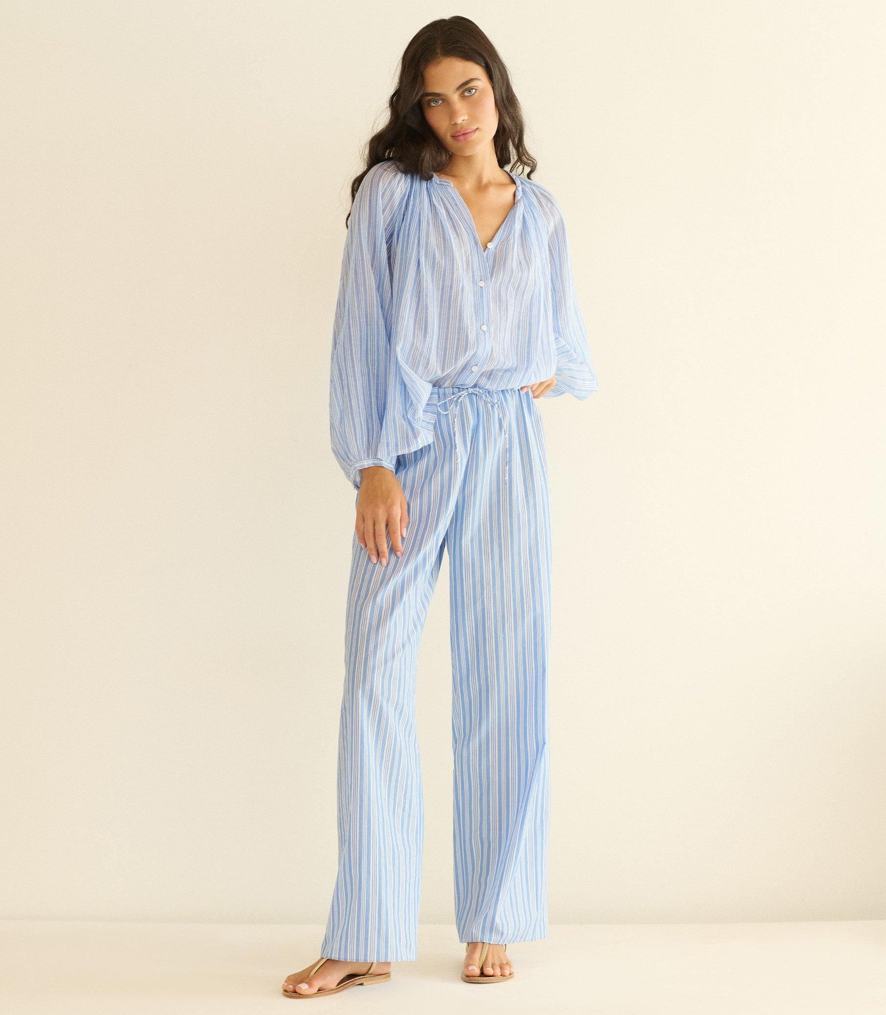 LAVONA DRAWSTRING PANT -- SALERNO STRIPE Product Image