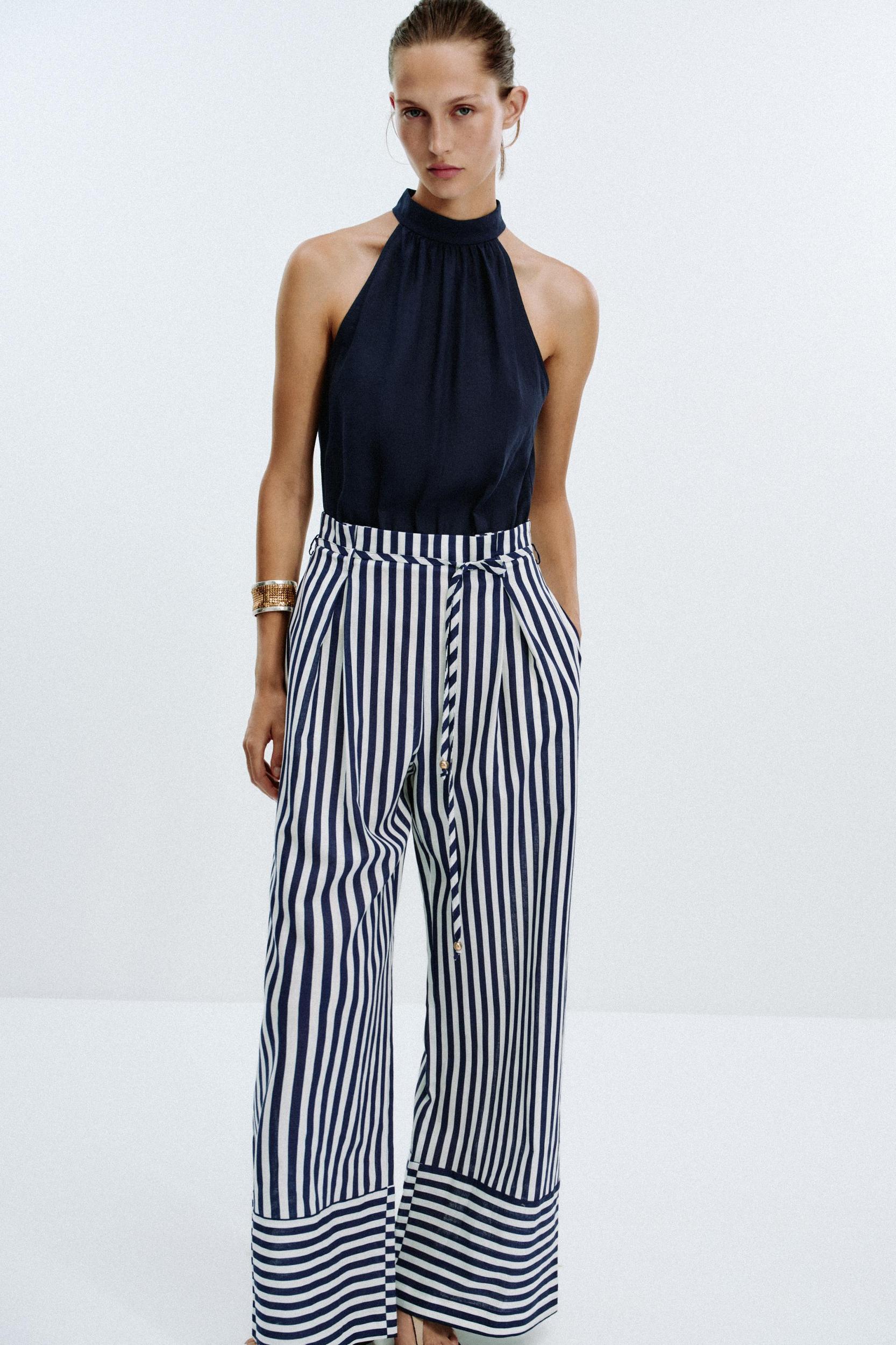 LINEN BLEND LONG JUMPSUIT Product Image