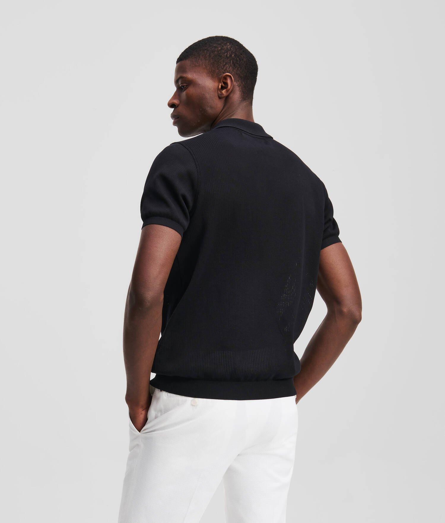 KNITTED BUTTON-UP POLO SHIRT Product Image