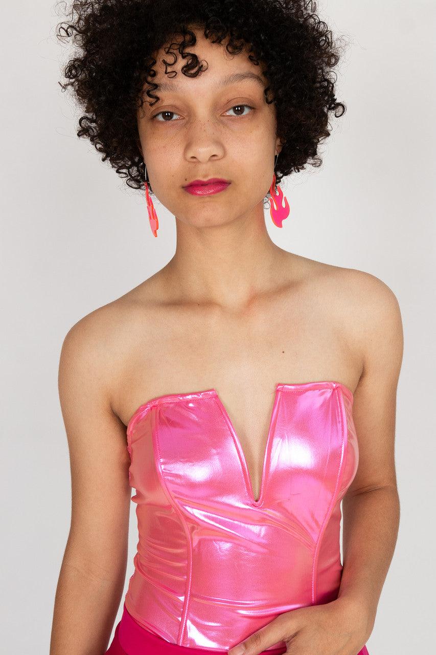 Strapless Pink Shimmer Bodysuit Product Image