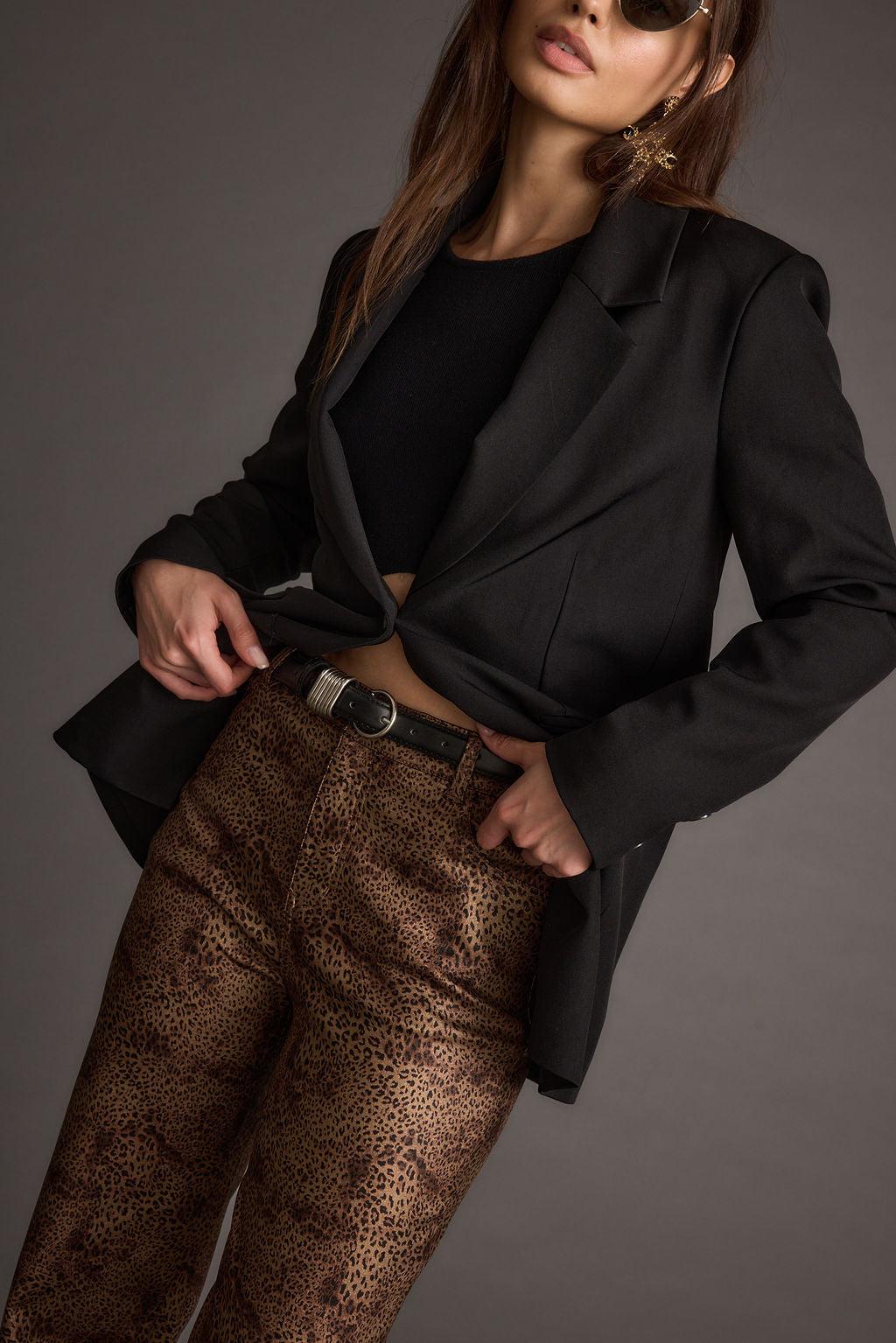 After Hours Coated Leopard Pants Product Image