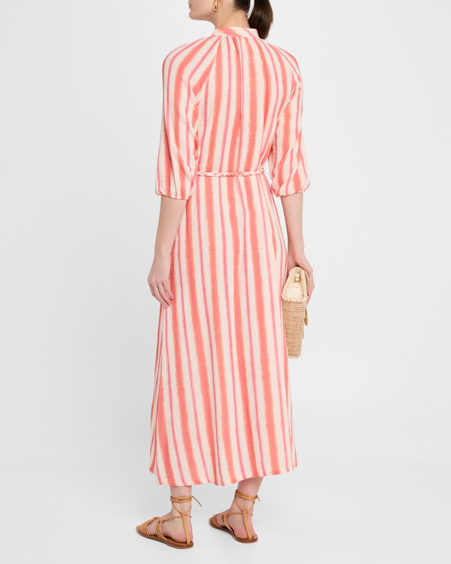 Alicia Striped Cotton Midi Dress Product Image