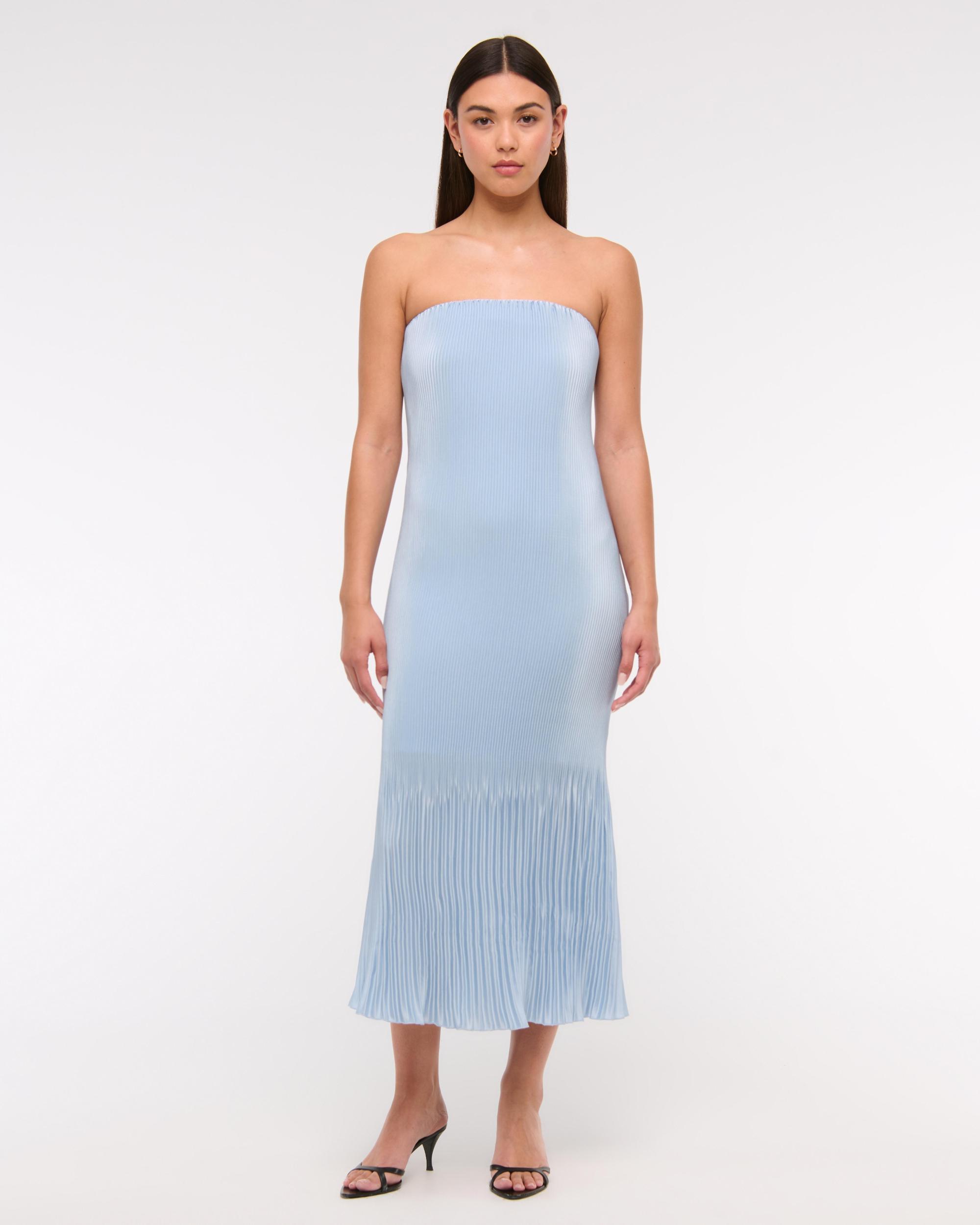 The A&F Giselle Pleat Release Midi Dress Product Image