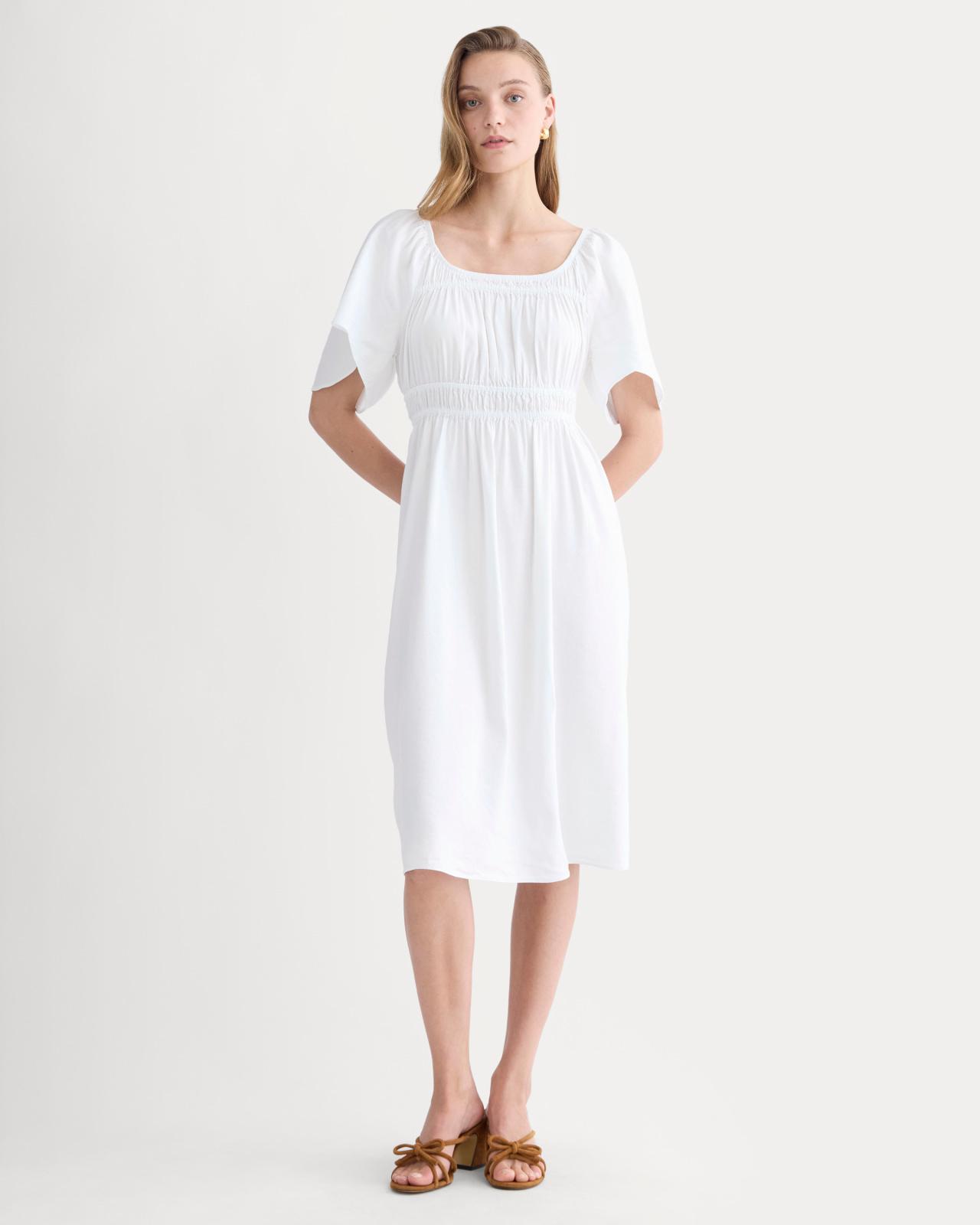 Womens Flutter-Sleeve Dress in Stretch Linen by Everlane Product Image
