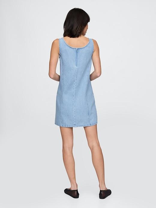 UltraSoft Denim Mini Shift Dress Product Image