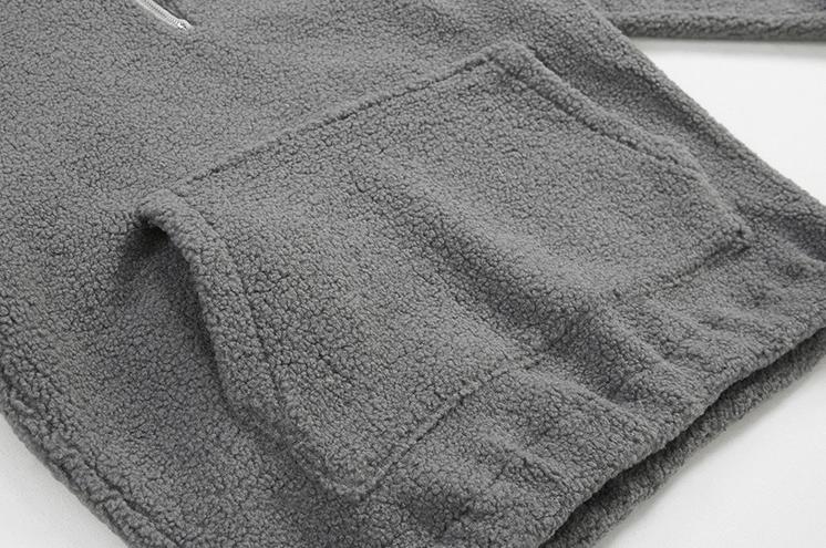 RT No. 3348 HALF ZIP-UP FLEECE HOODIE Product Image